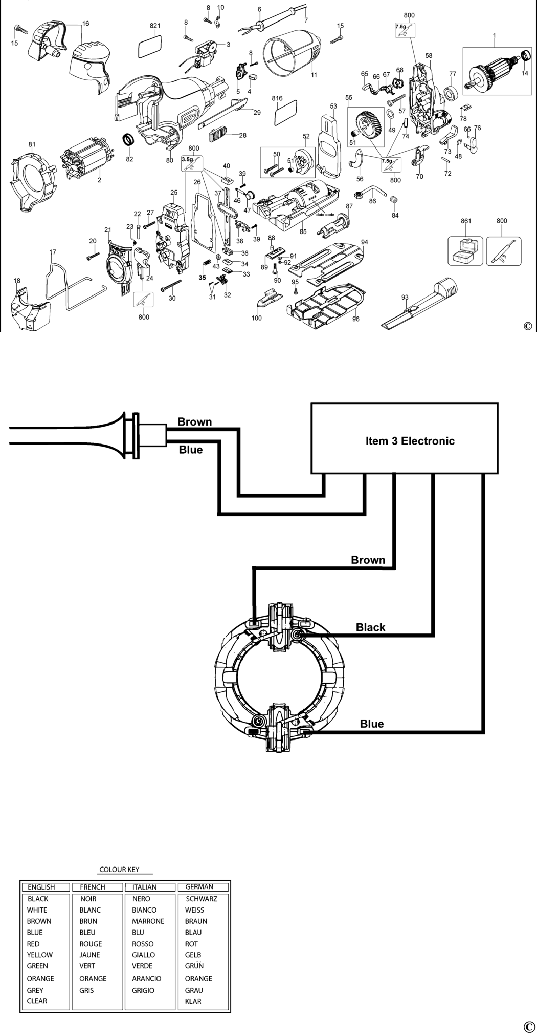 Dewalt DW333 Type 2 Jigsaw Spare Parts