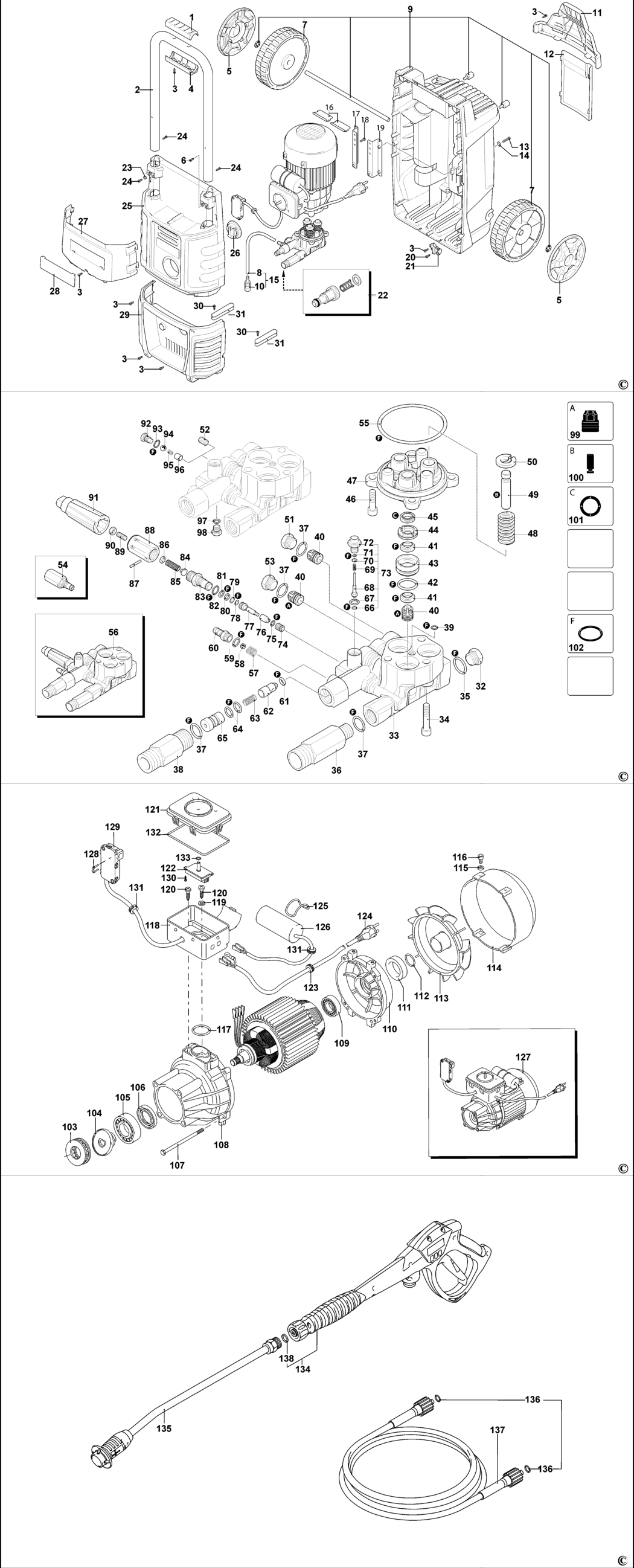 Dewalt DXPW002ʊʞ Type 1 Pressure Washer Spare Parts