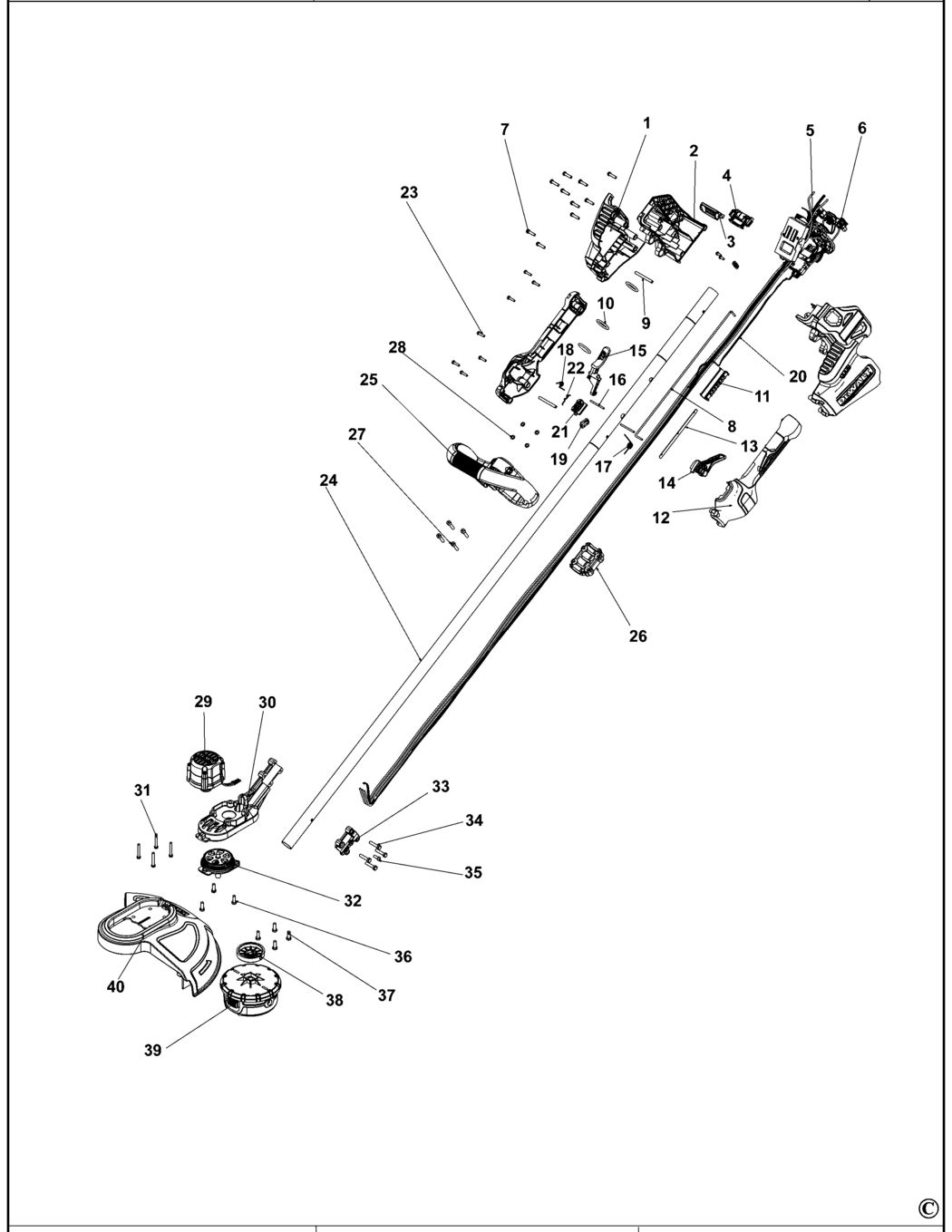 Dewalt DCST5812N Type 1 String Trimmer Spare Parts