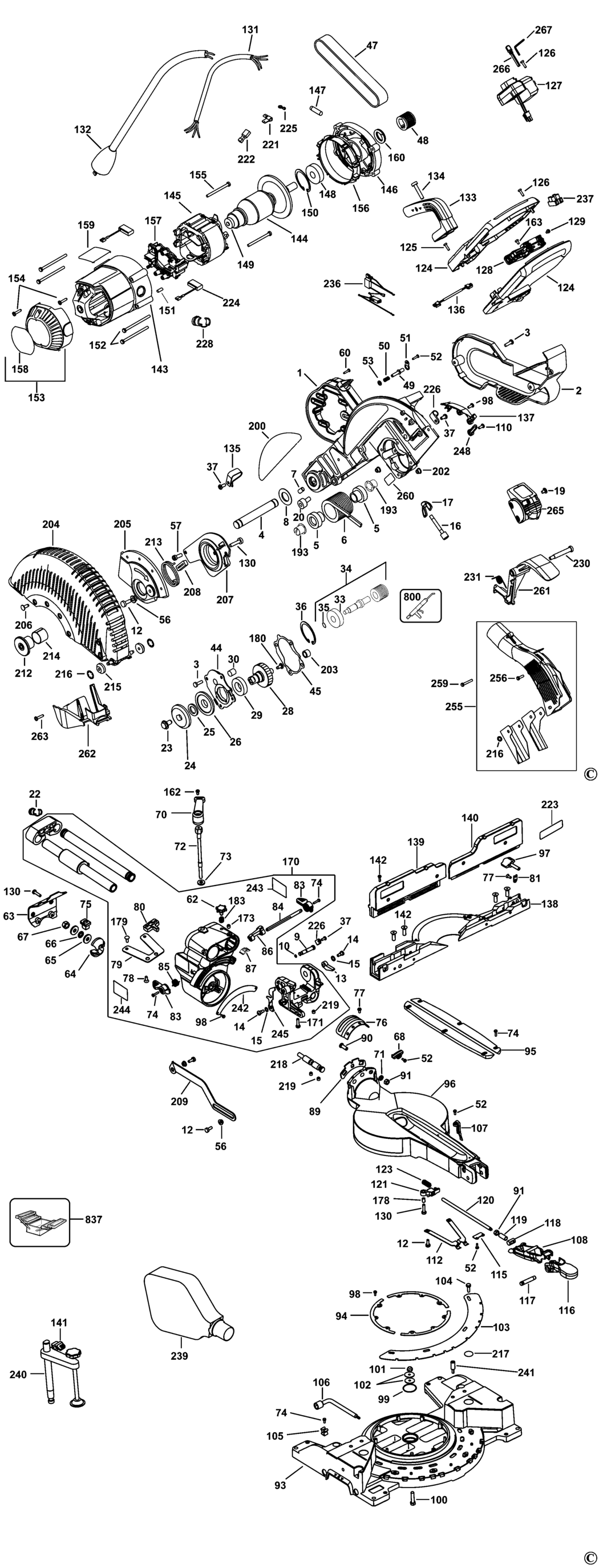 Dewalt DW717XPS Type 5 Mitre Saw Spare Parts