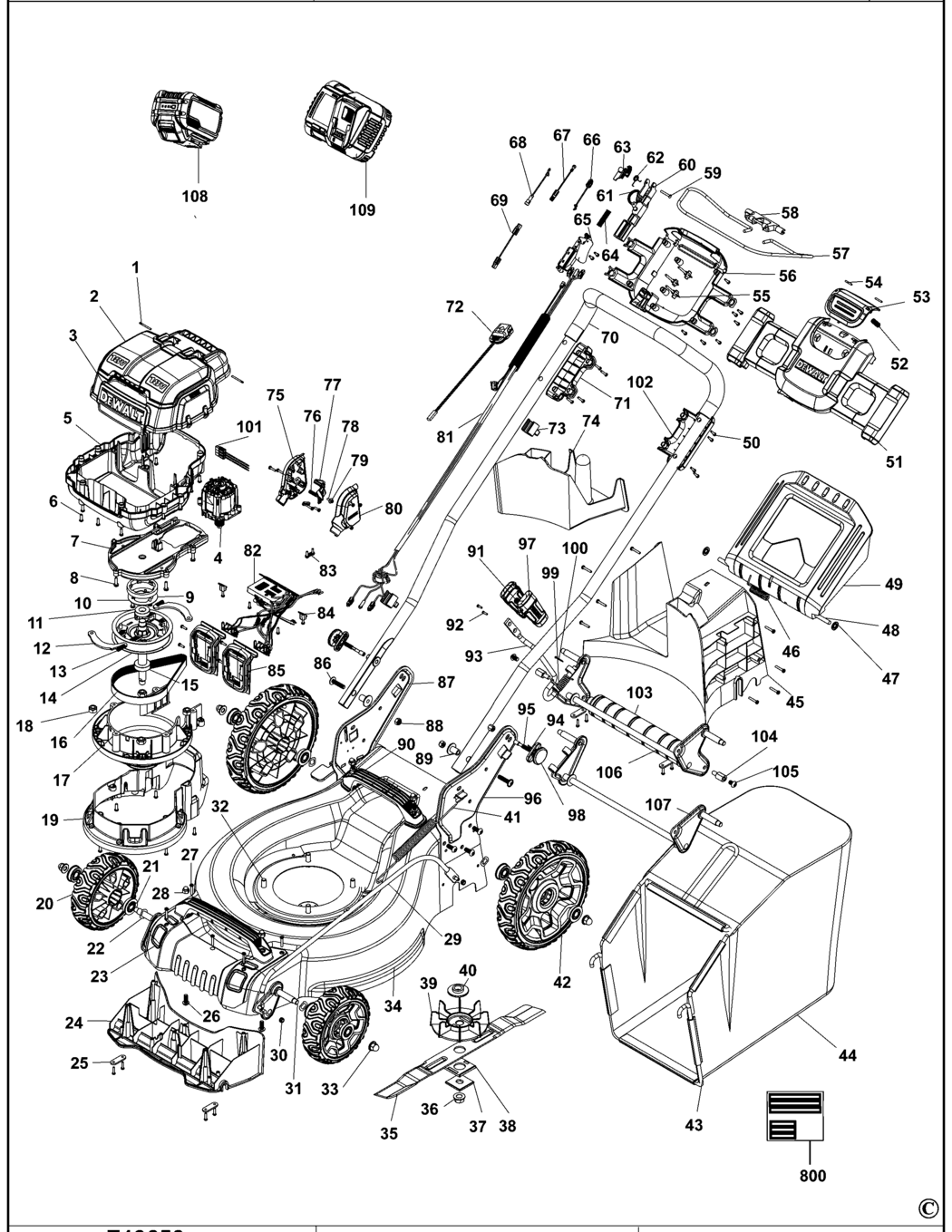 Dewalt DCMW564 Type 1 Mower Spare Parts