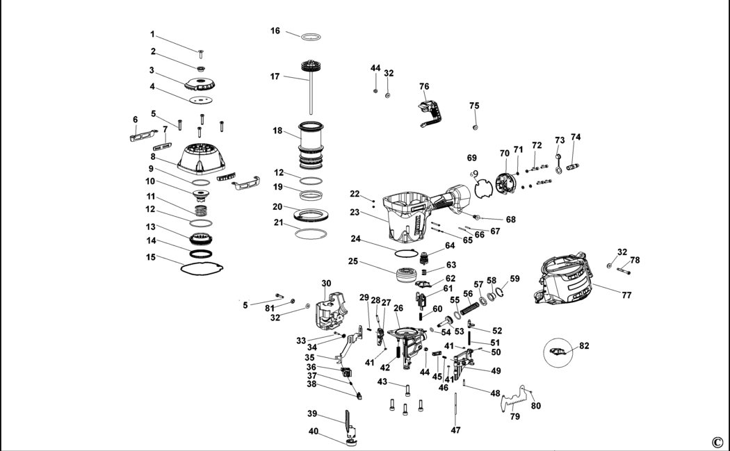Dewalt DPN90C-1 Type 1 Nailer Spare Parts