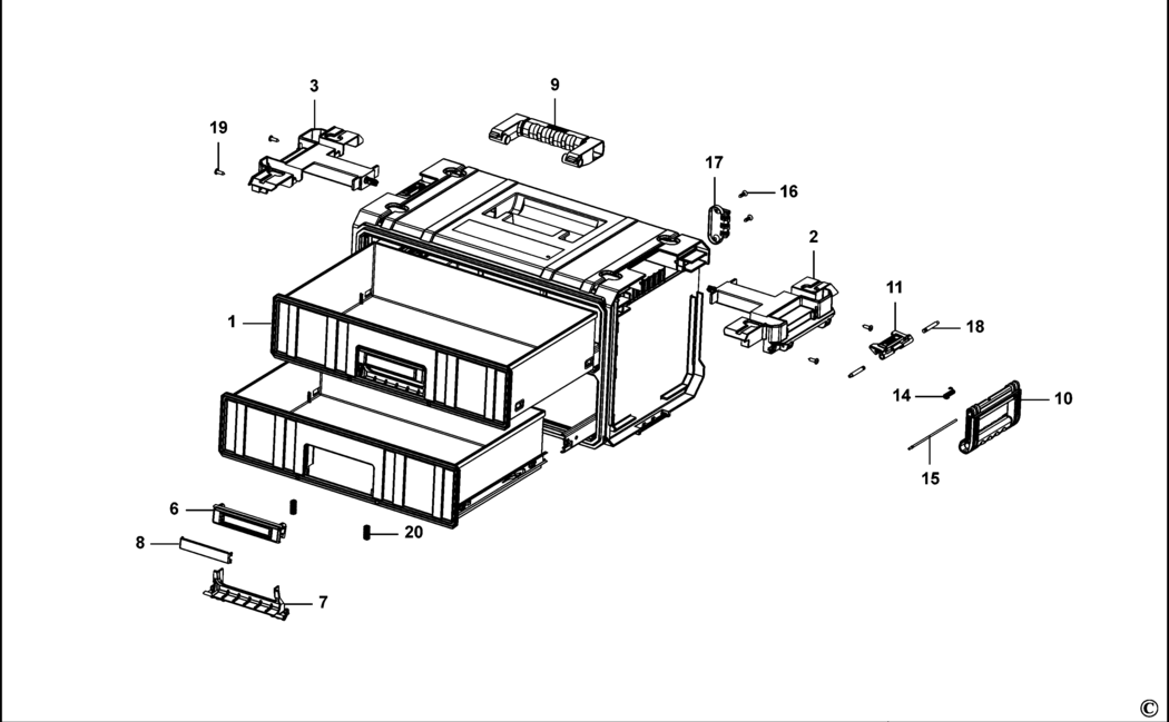 Dewalt DWST1-80123 Type 1 Drawer Cabinet Spare Parts