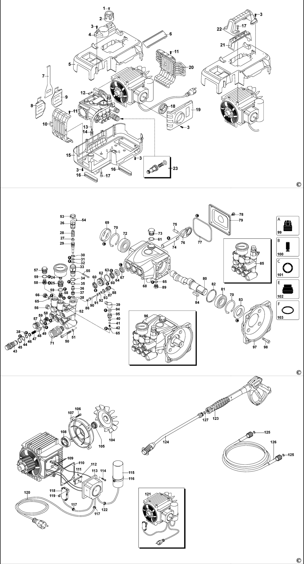 Dewalt DXPW001CE Type 1 Pressure Washer Spare Parts