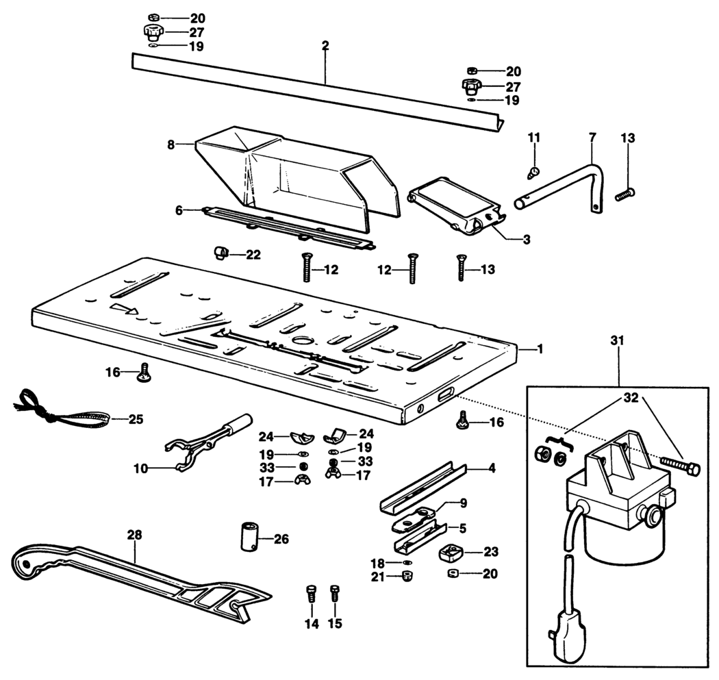 Black & Decker D2650 Type 1 Saw Table Spare Parts