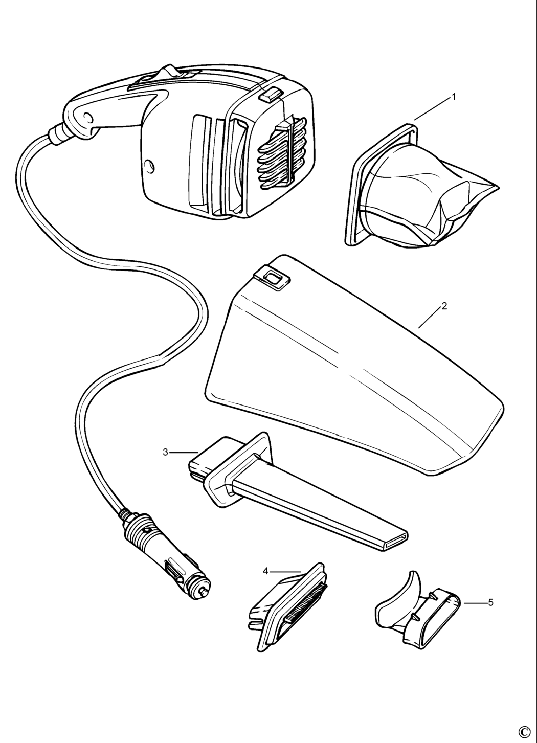 Black & Decker CC5000----A Type 1 Car Vac Spare Parts