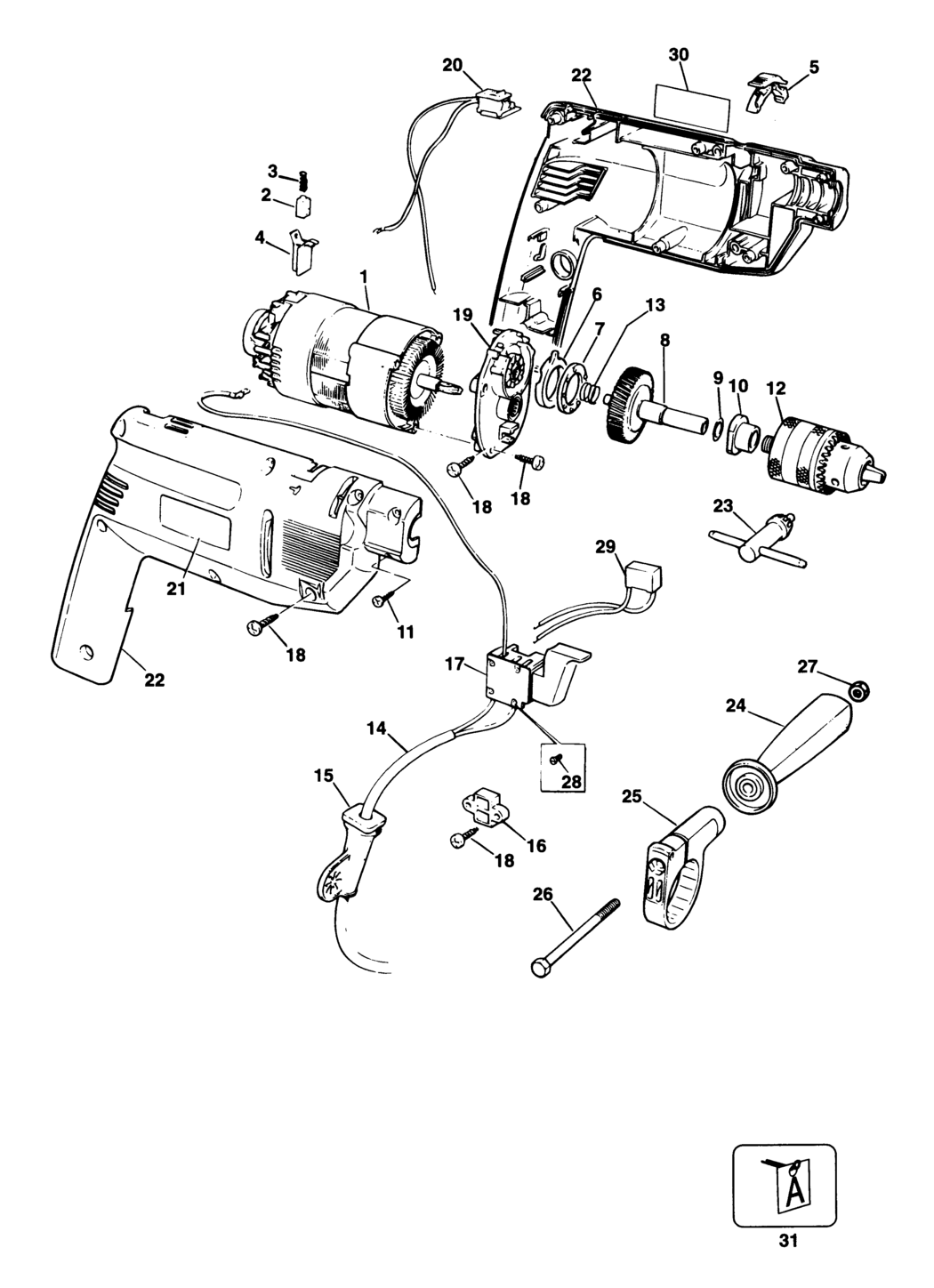 Black & Decker D162 Type 1 Drill Spare Parts