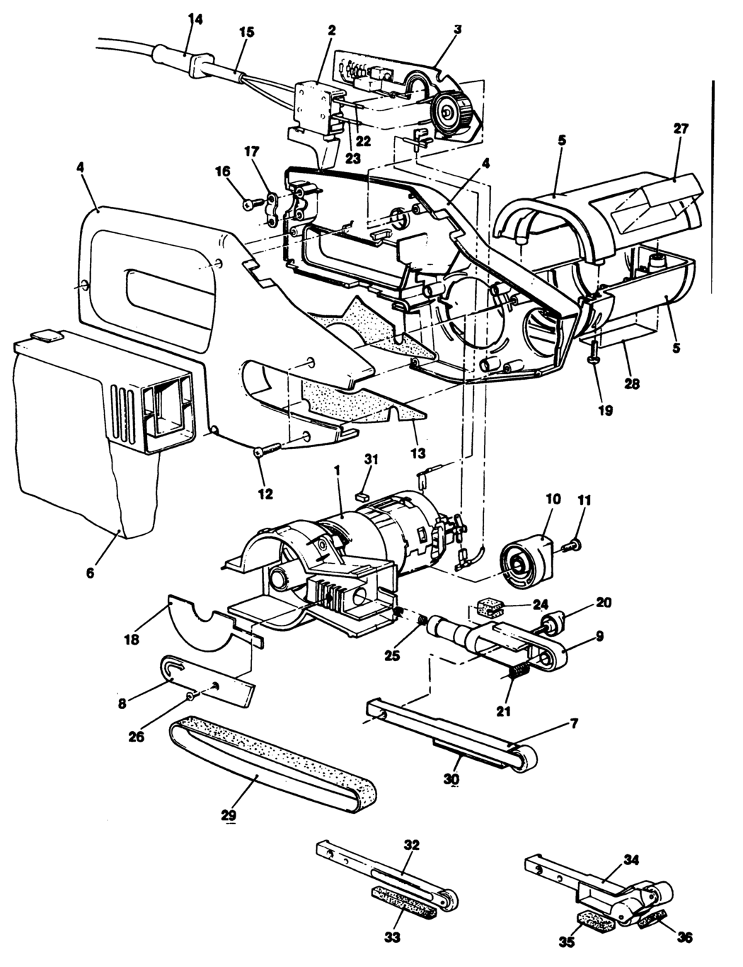 Black & Decker BD282E Type 1 Powerfile Spare Parts