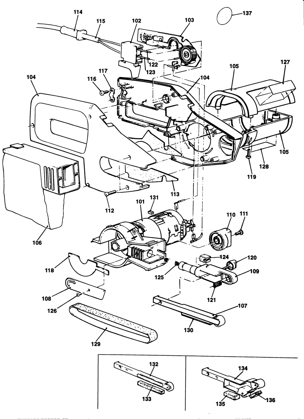 Black & Decker KA292E Type 1 Powerfile Spare Parts