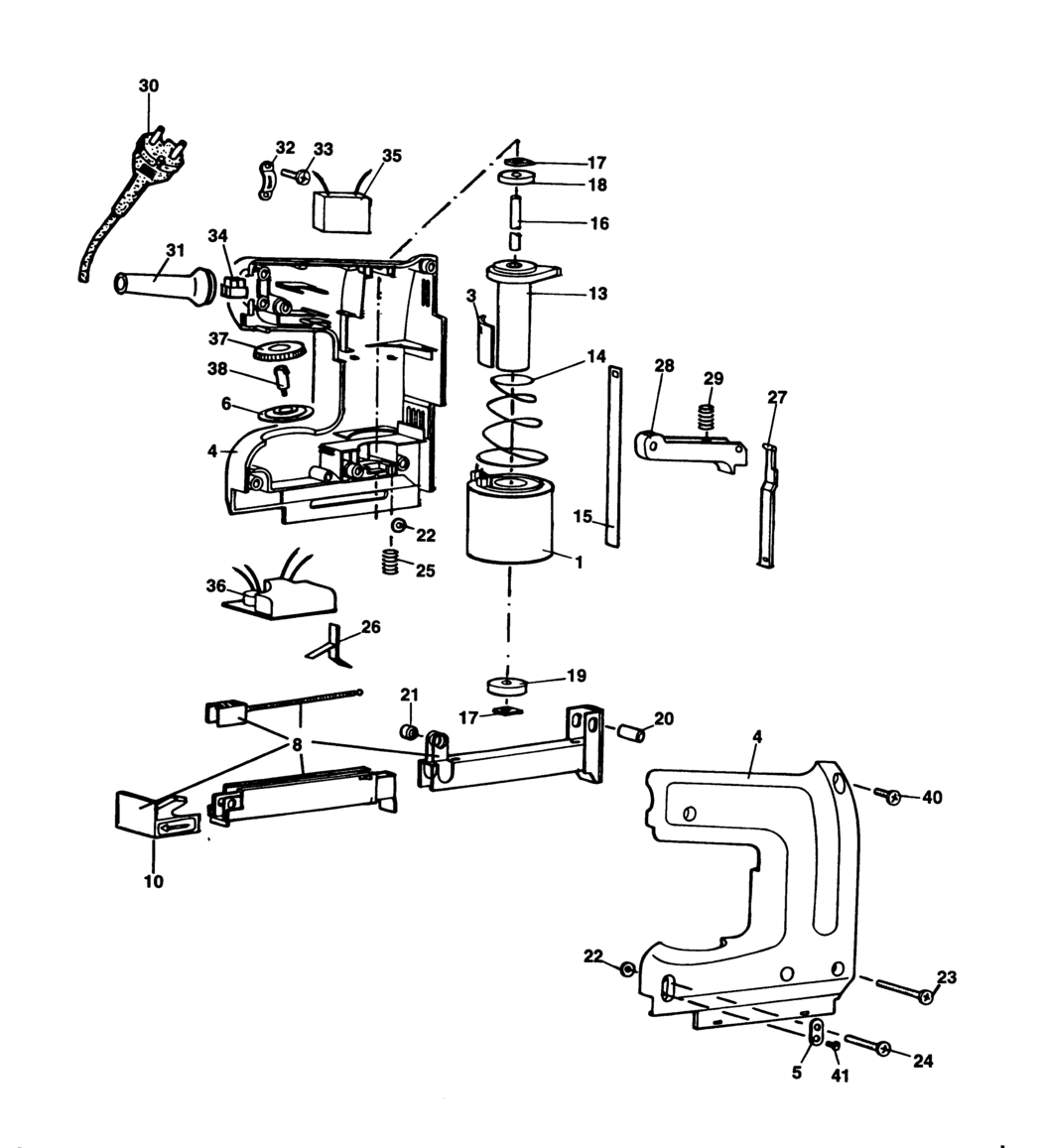 Black & Decker BD418 Type 1 Tacker Spare Parts