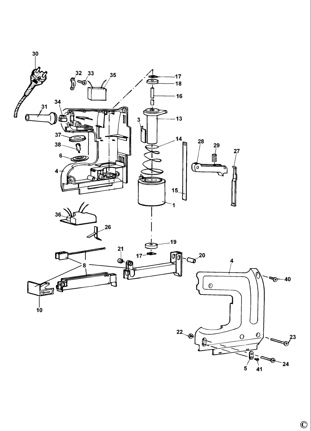 Black & Decker KX418E Type 1 & 2 Tacker Spare Parts