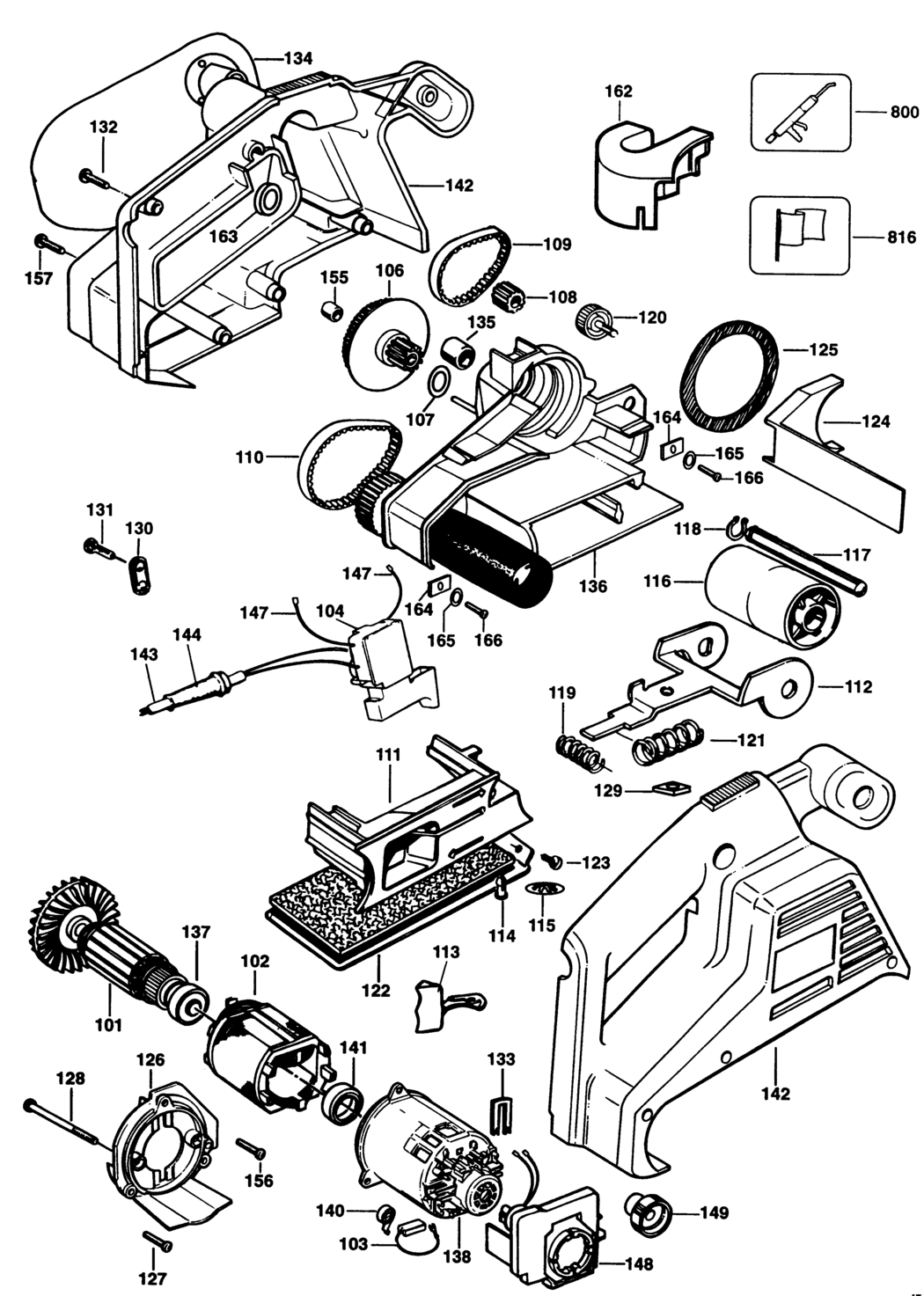 Black & Decker KA75E Type 1 Belt Sander Spare Parts