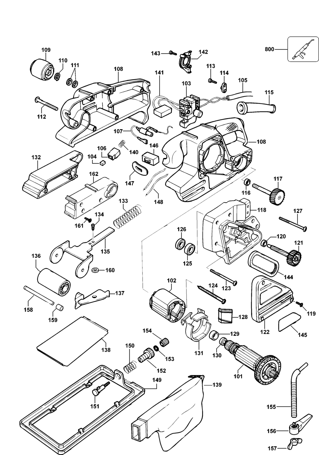 Black & Decker KA85EK Type 1 Belt Sander Spare Parts