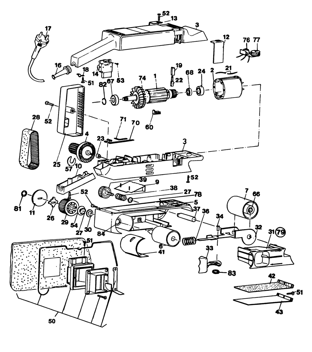 Black & Decker SR500E Type 1 Sander Spare Parts