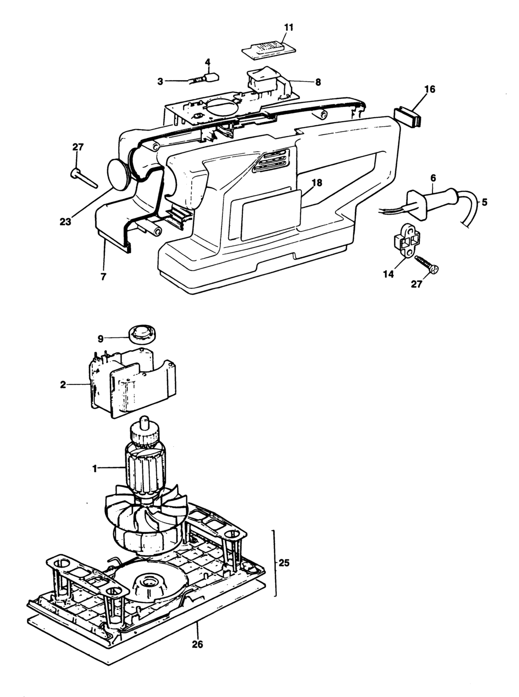 Black & Decker SPEC377 Type 1 Sander Spare Parts