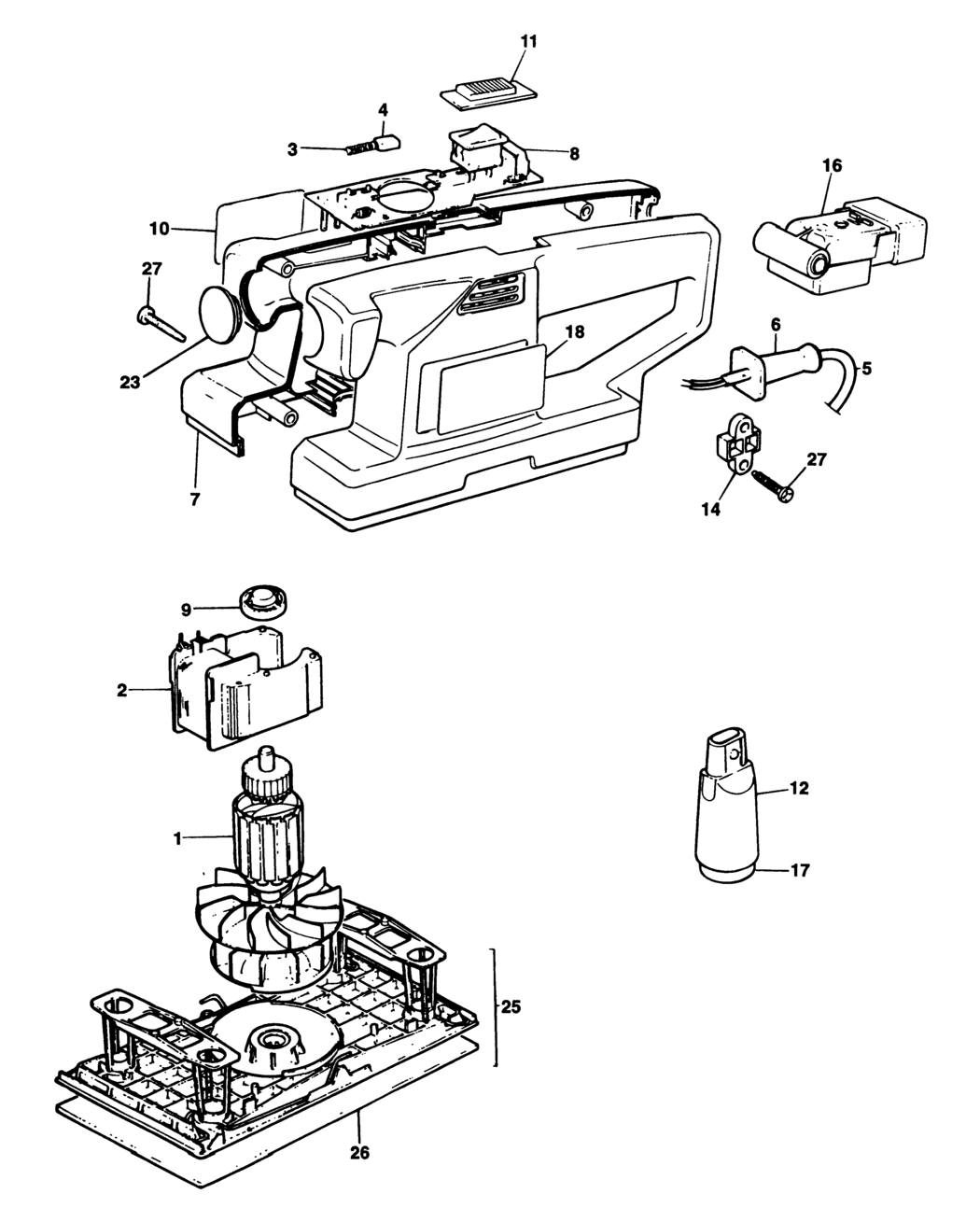 Black & Decker SPEC378 Type 1 Sander Spare Parts
