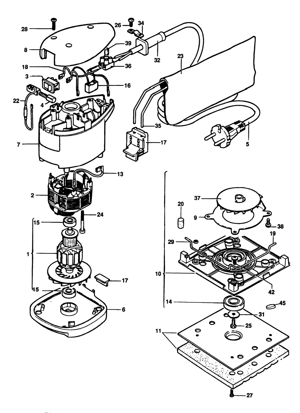Black & Decker SR400 Type 1 Sander Spare Parts