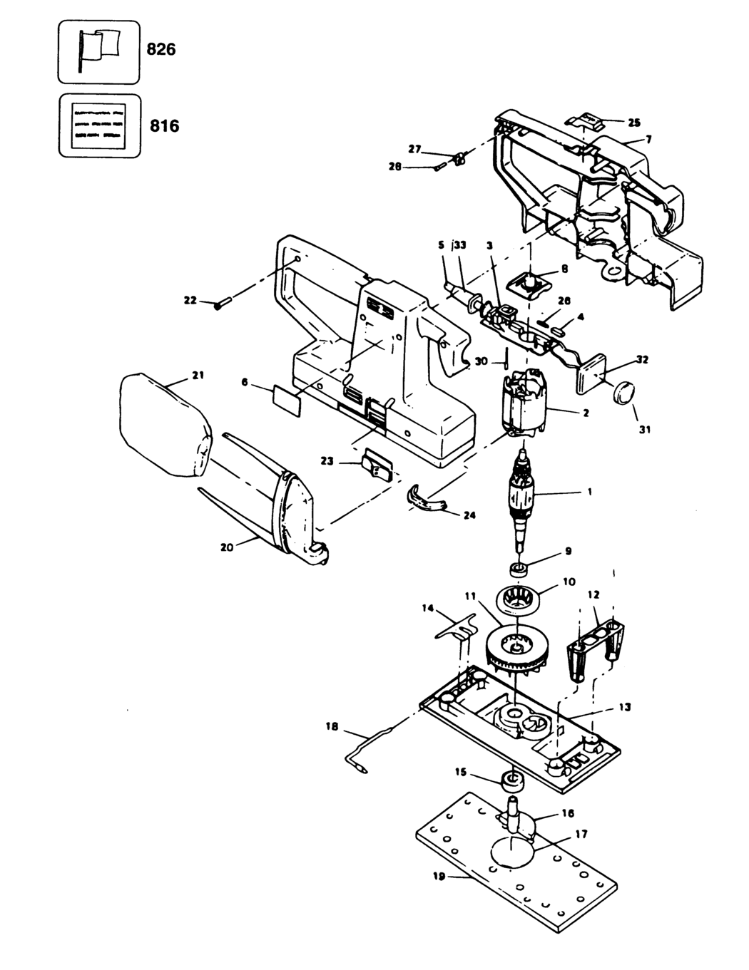 Black & Decker SR410E Type 1 Sander Spare Parts