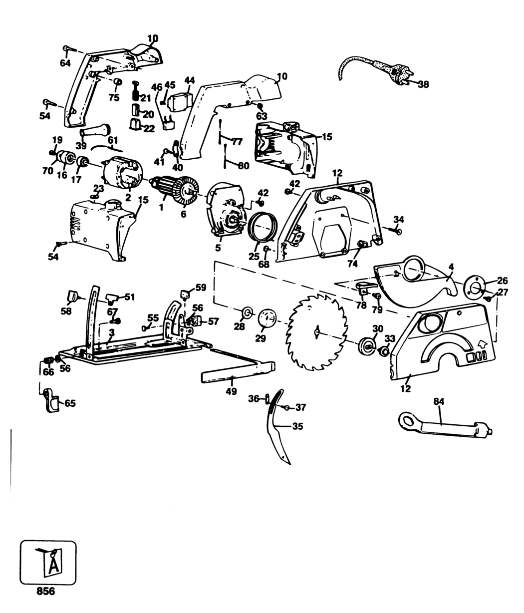 Black & Decker BD228 Type 1 Saw Spare Parts