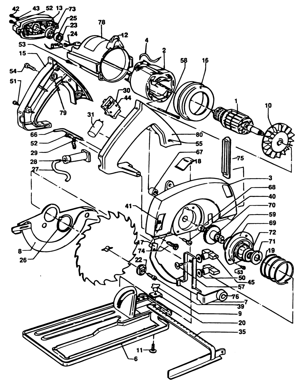 Black & Decker DN57 Type 1 Circ. Saw Spare Parts