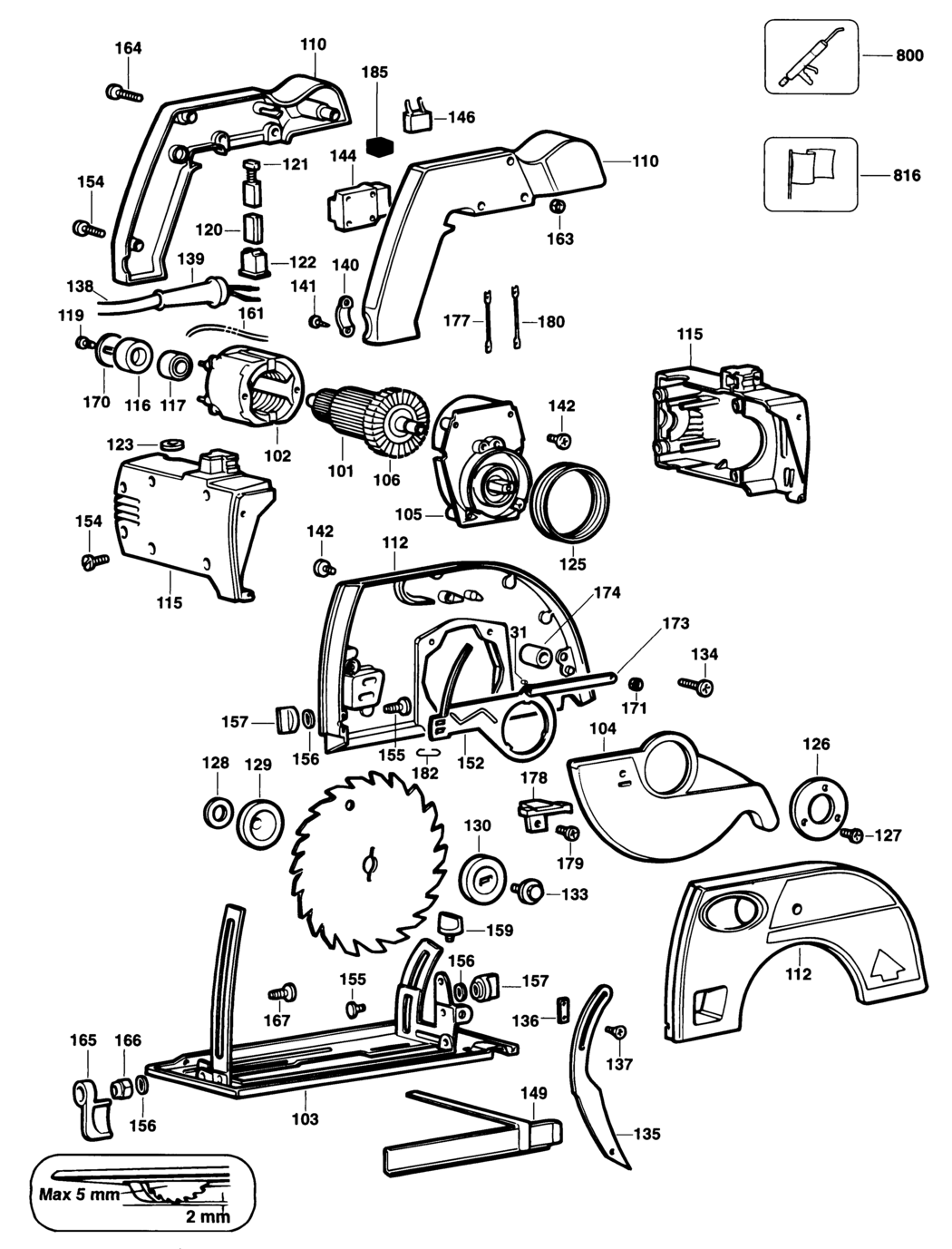 Black & Decker KS865 Type 1 Circ. Saw Spare Parts
