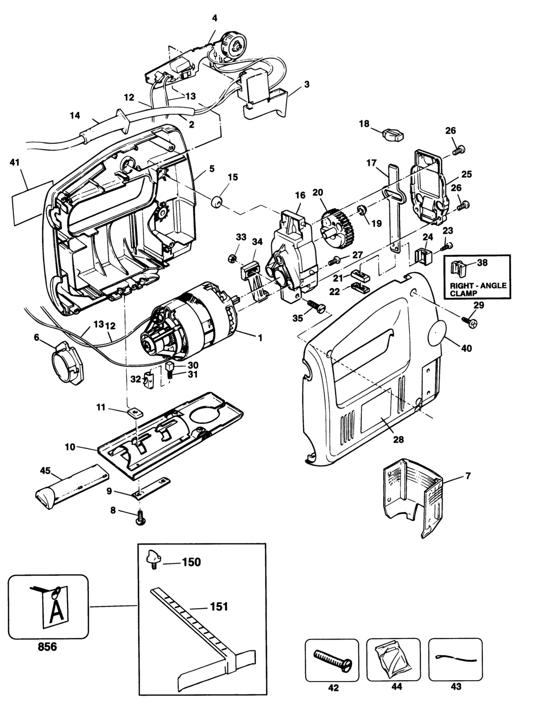 Black & Decker BD532E Type 1 Jigsaw Spare Parts