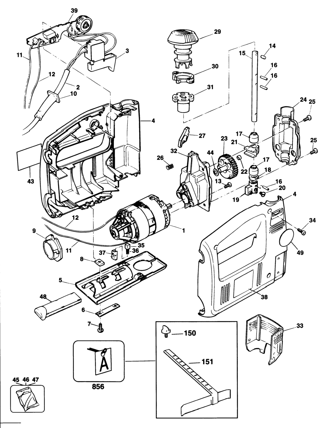 Black & Decker BD538SE Type 1 Scroller Jigsaw Spare Parts