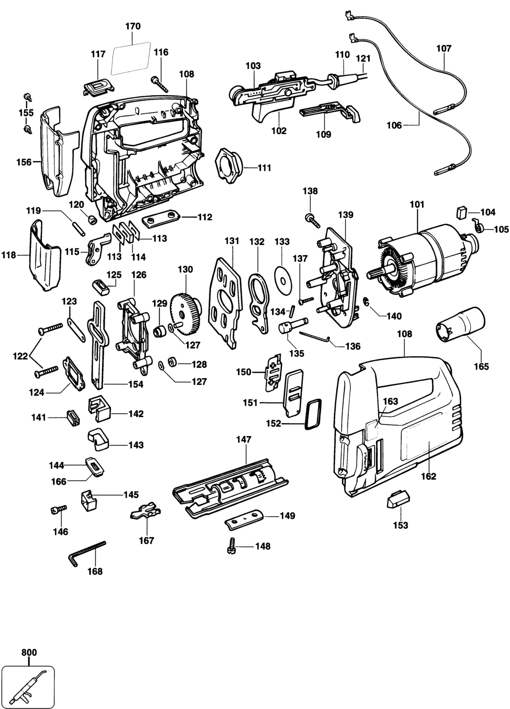 Black & Decker KS765PE Type 1 Jigsaw Spare Parts