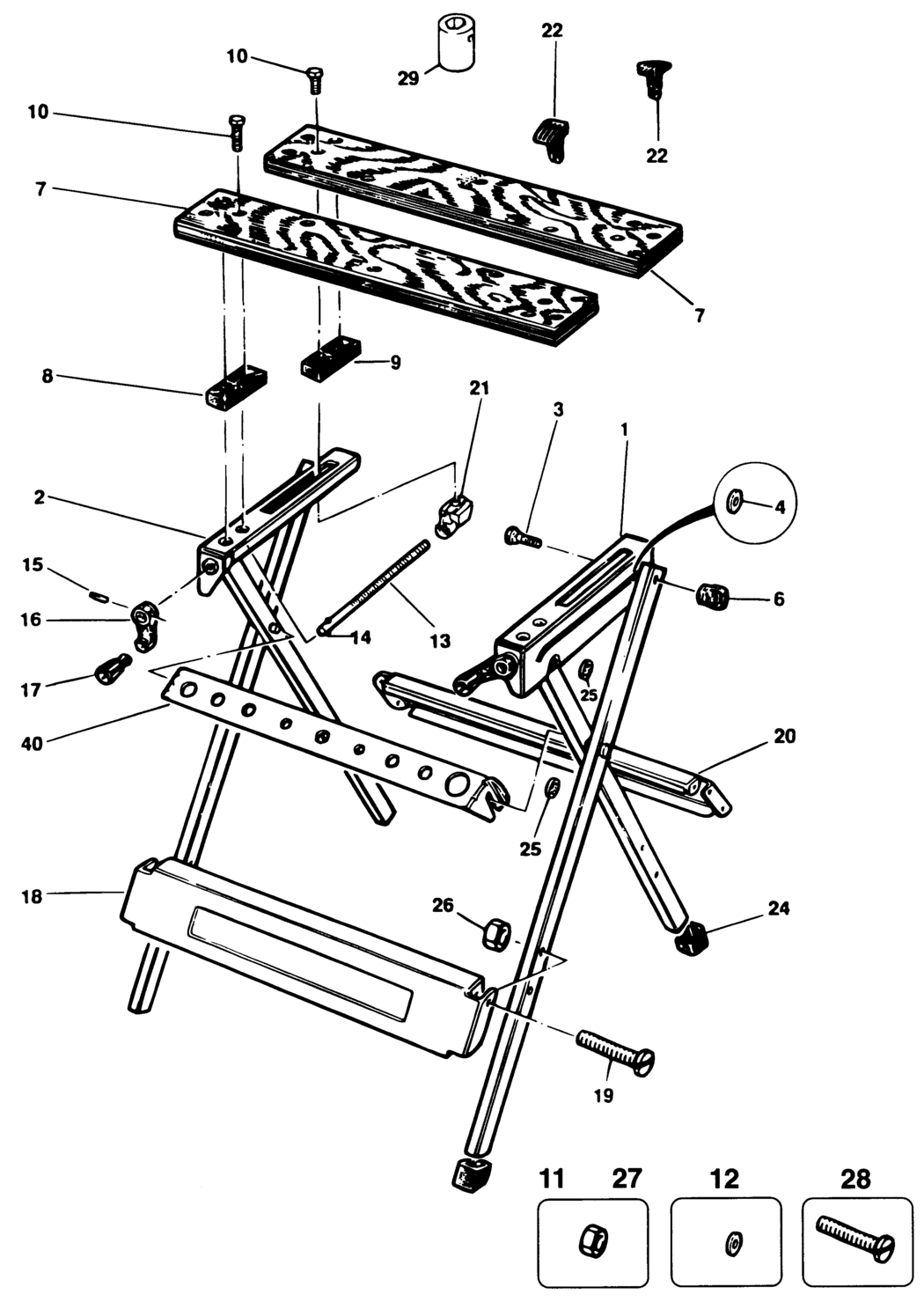 Black & Decker WM300 Type 1 Workmate Spare Parts