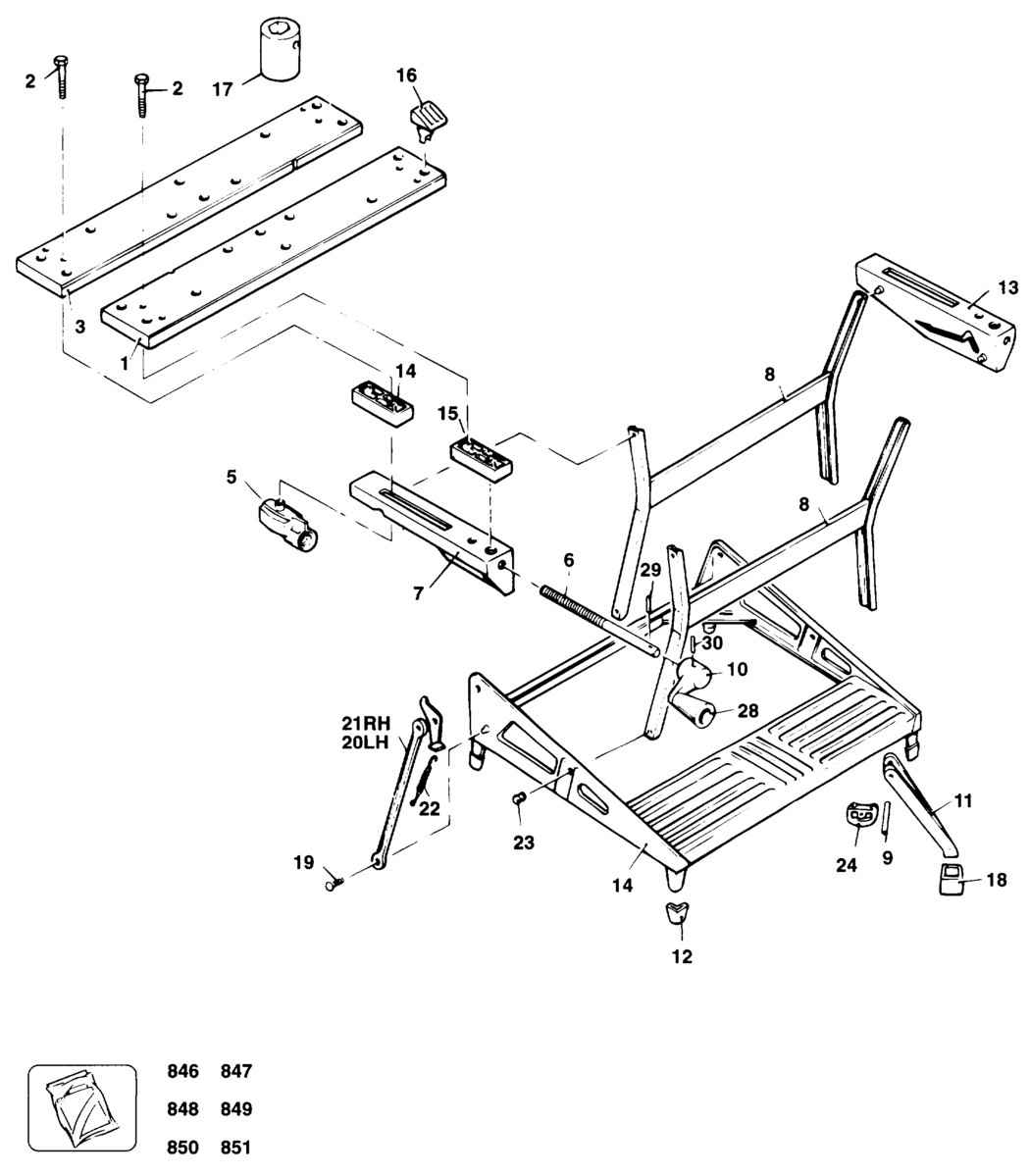 Black & Decker WM529 Type 9 Workmate Spare Parts