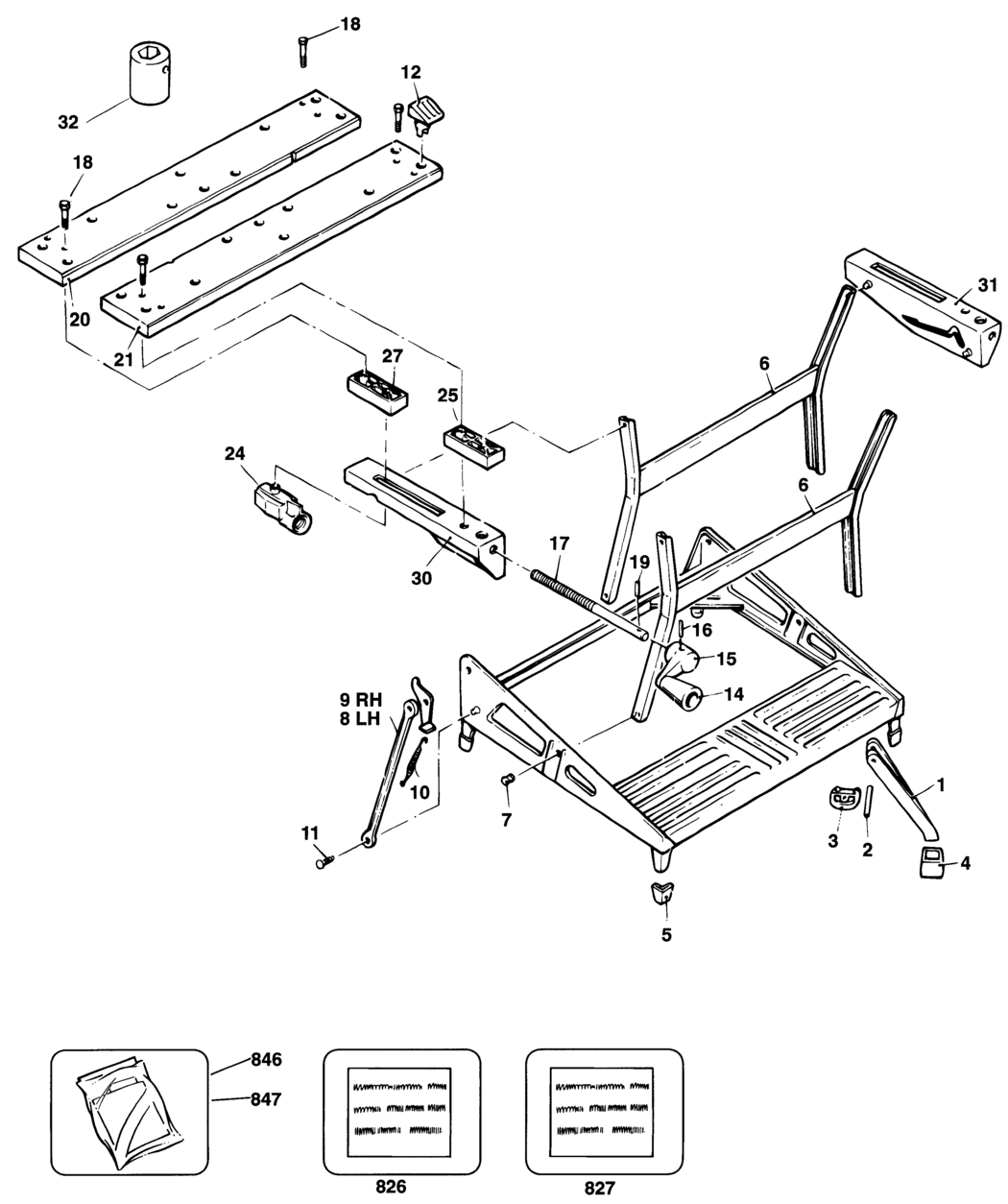 Black & Decker WM626-----B Type 5 Workmate Spare Parts