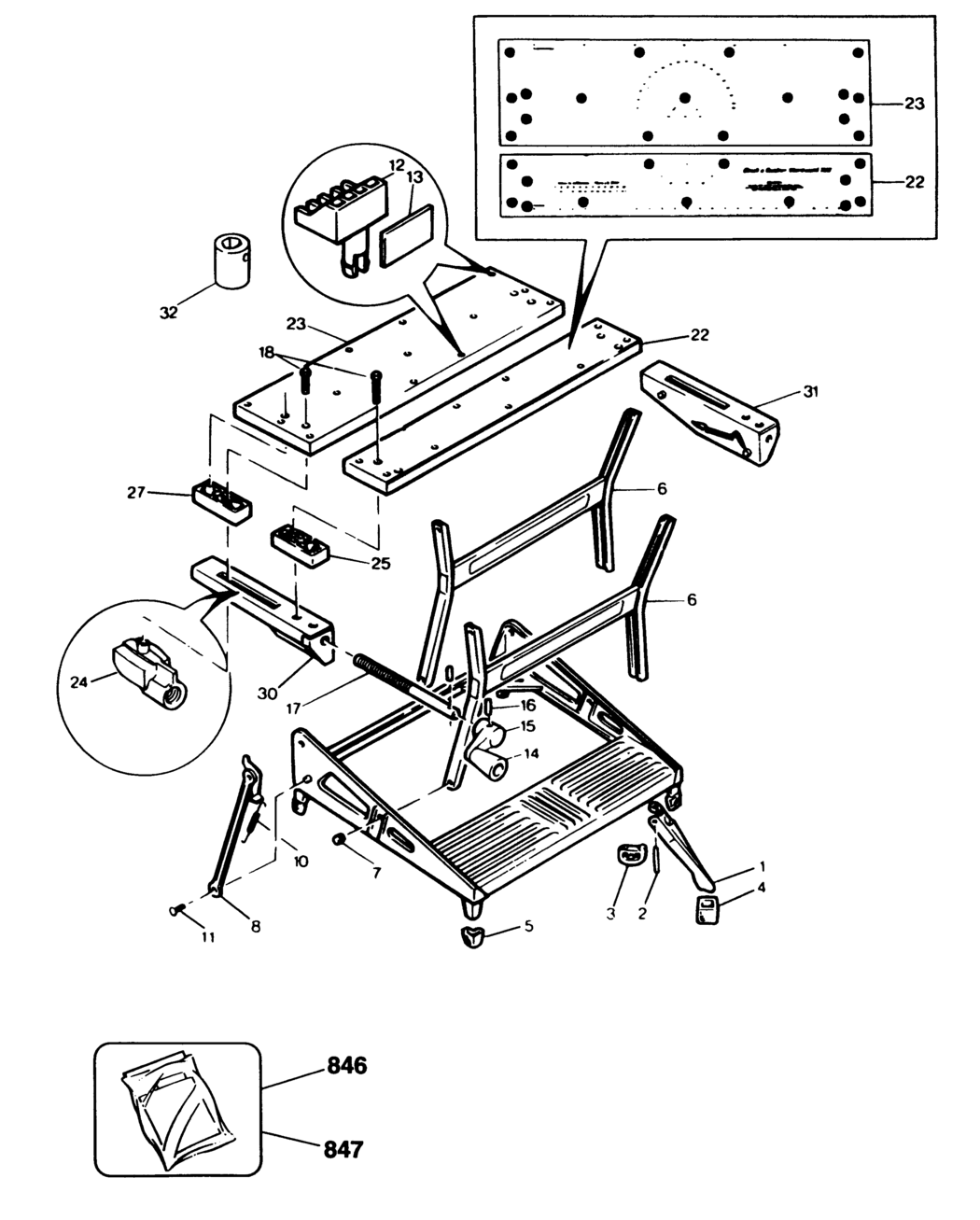 Black & Decker WM700 Type 2 Workmate Spare Parts