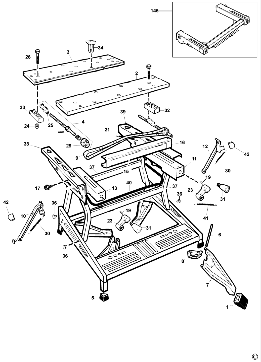 Black & Decker WM825 Type 1 Workmate Spare Parts