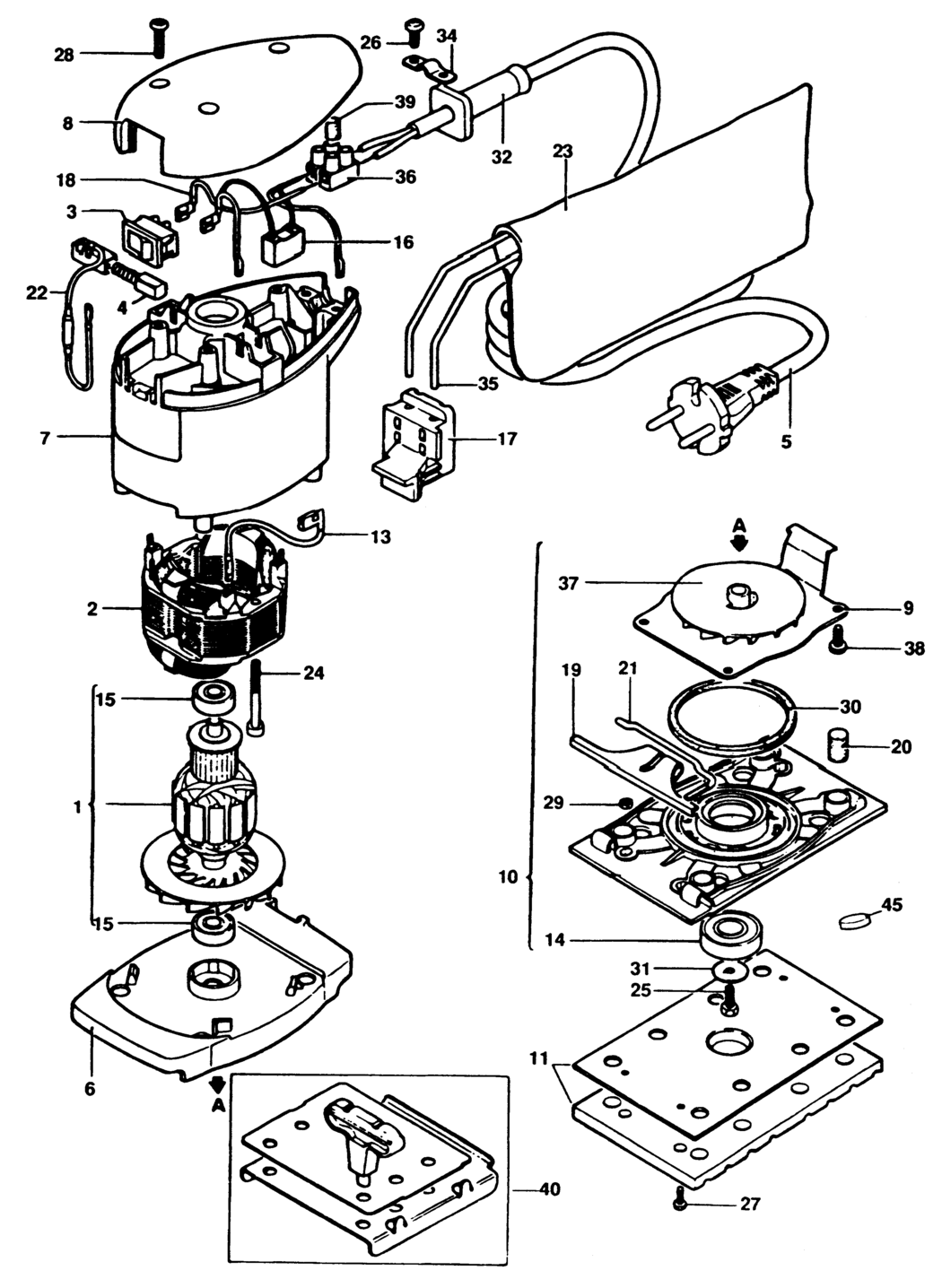 Black & Decker P6301 Type 1 Sander Spare Parts