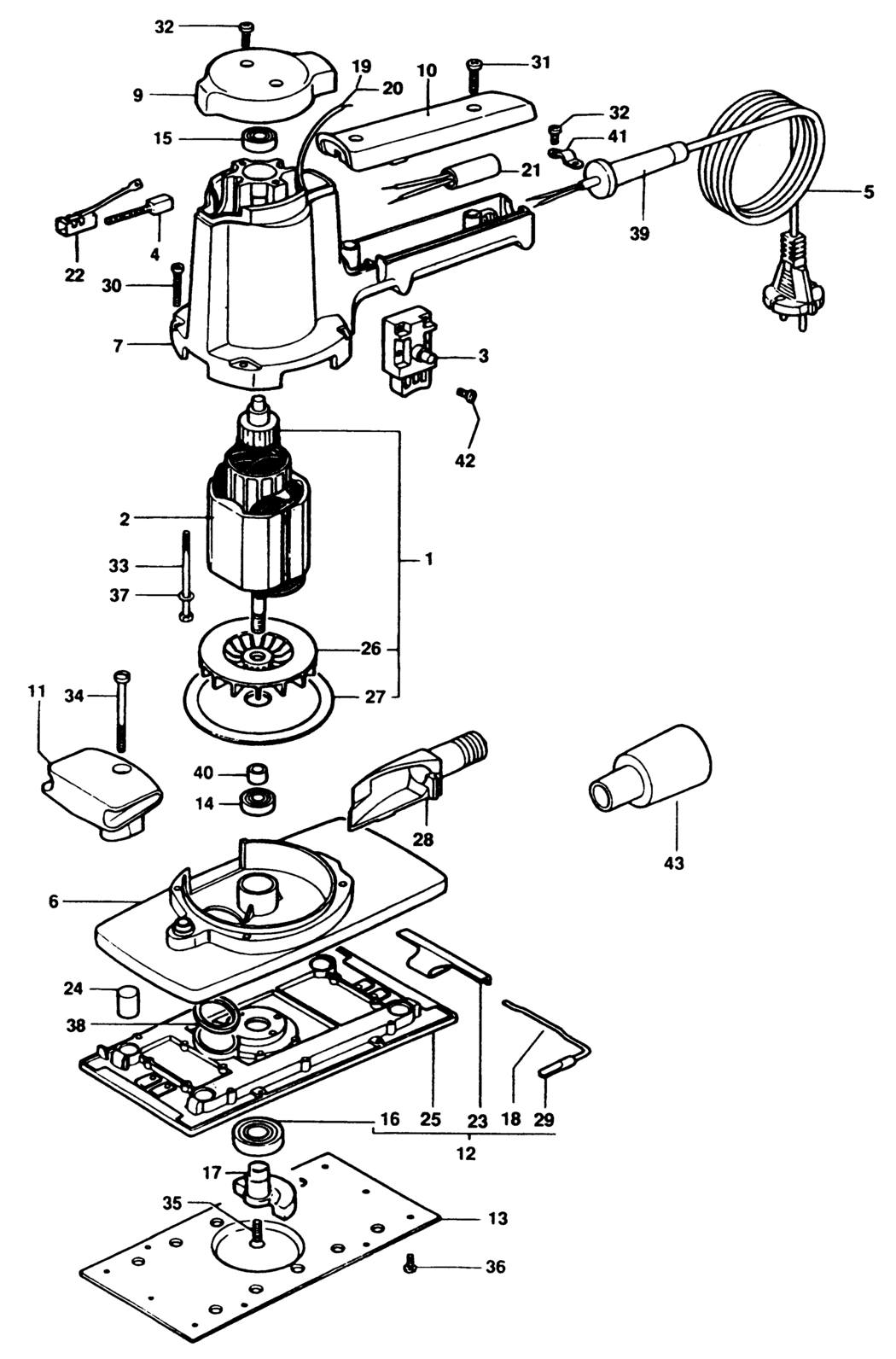 Black & Decker P6303 Type 1 Sander Spare Parts