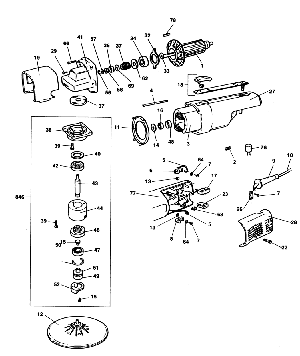Black & Decker P6307 Type 1 Random Orbit Sander Spare Parts
