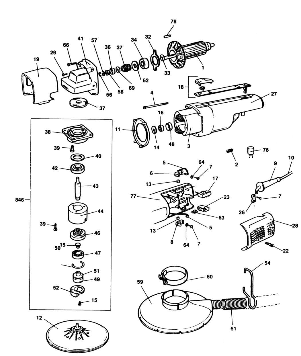 Black & Decker P6317 Type 1 Random Orbit Sander Spare Parts