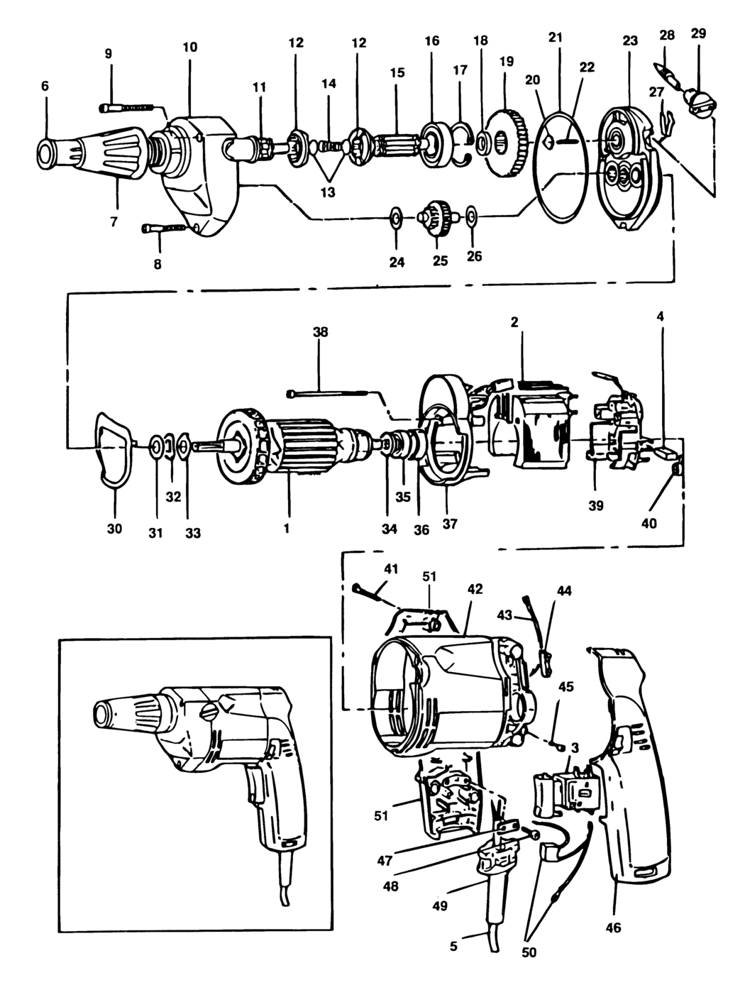 Black & Decker P7314 Type 1 Screwdriver Spare Parts