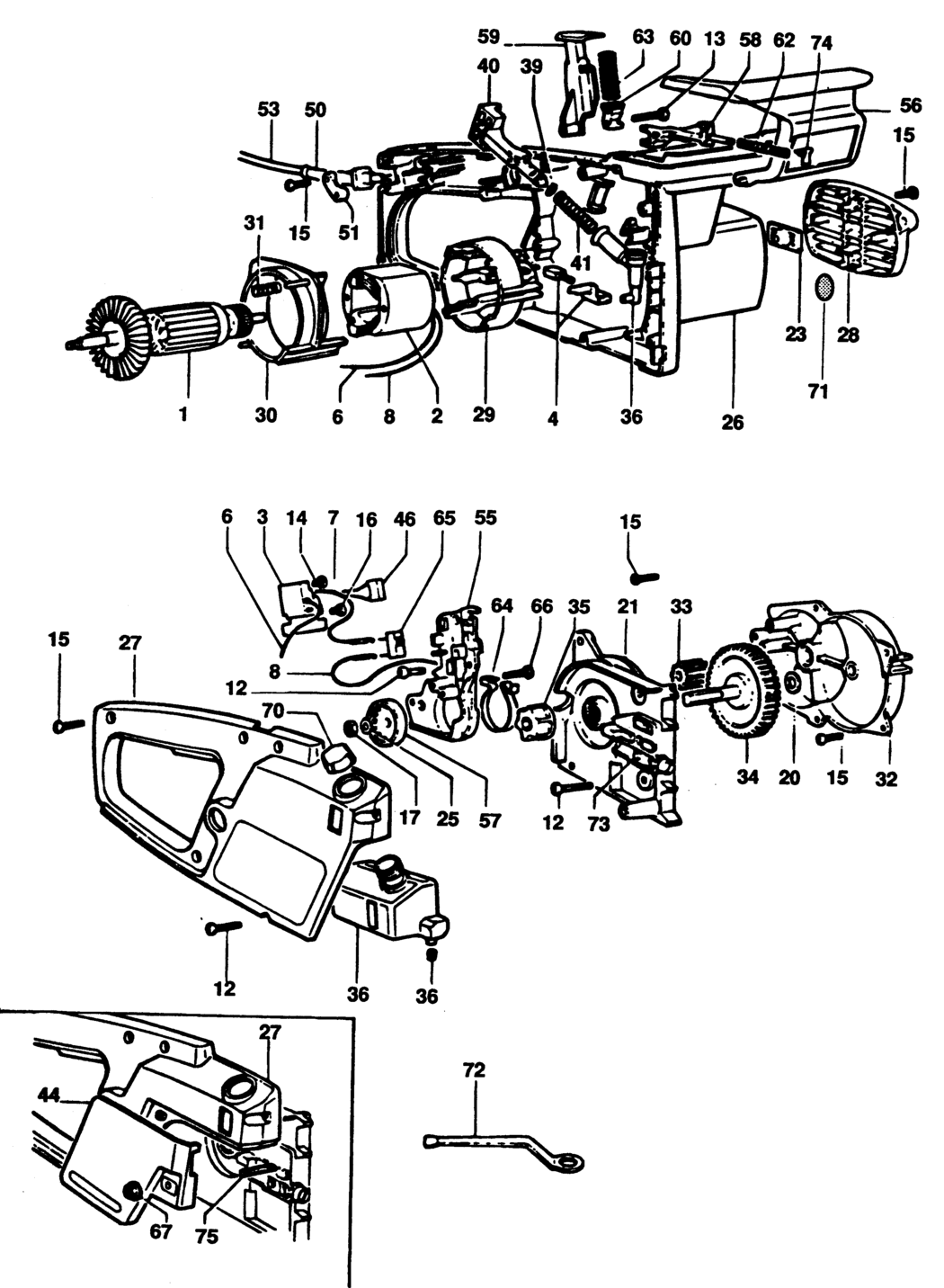 Black & Decker MC4B Type 1 Chainsaw Spare Parts