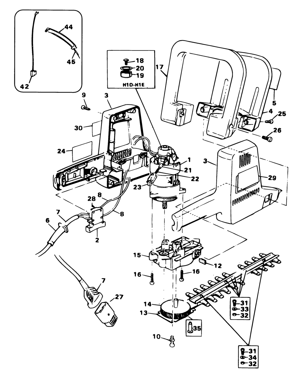 Black & Decker GS400 Type H1DEF Hedgeclipper Spare Parts