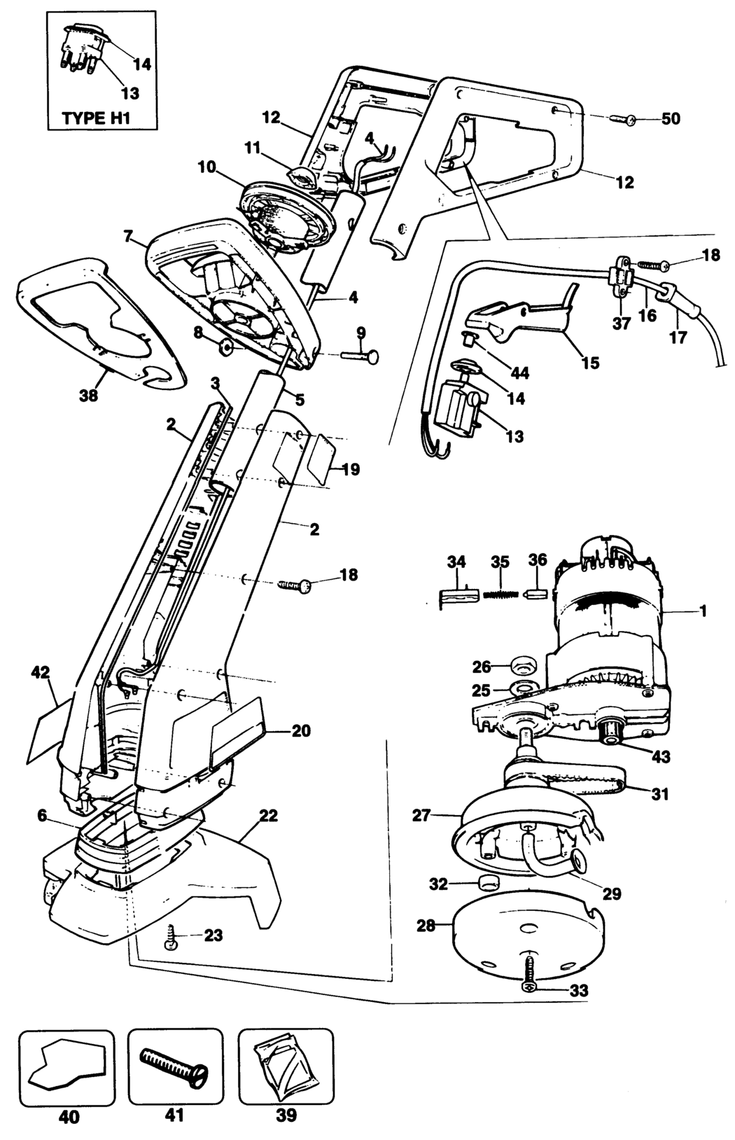 Black & Decker GL620 Type 1 String Trimmer Spare Parts