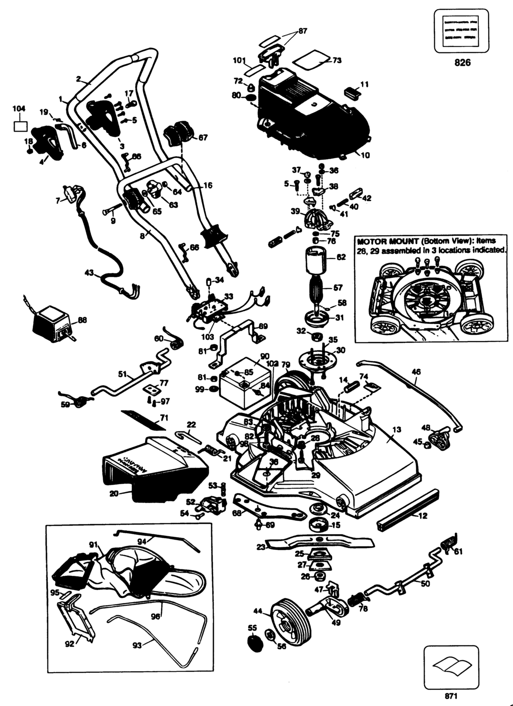 Black & Decker GRC745 Type 1 Cordless Mower Spare Parts