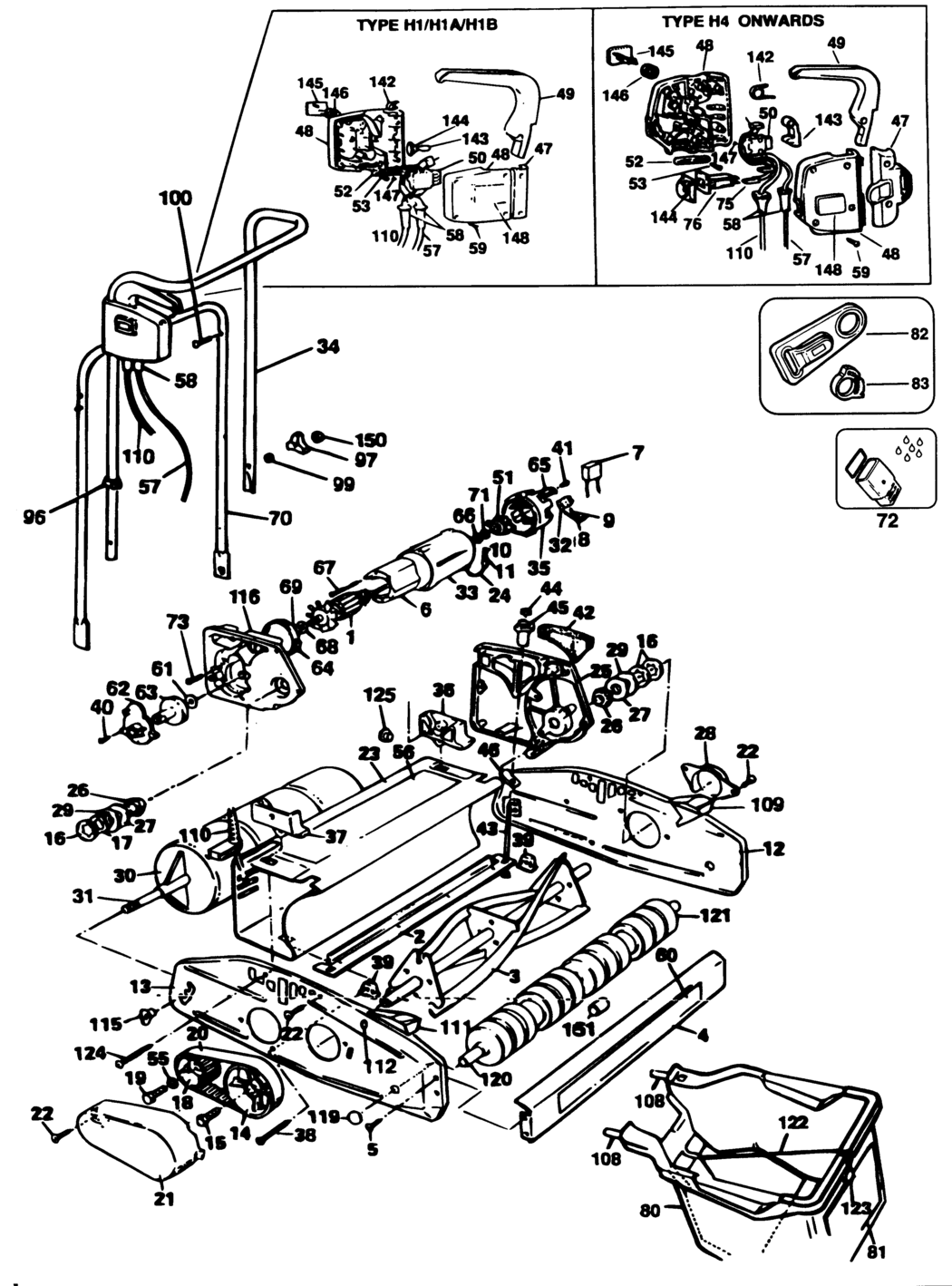 Black & Decker GB201 Type H1A Cylinder Mower Spare Parts