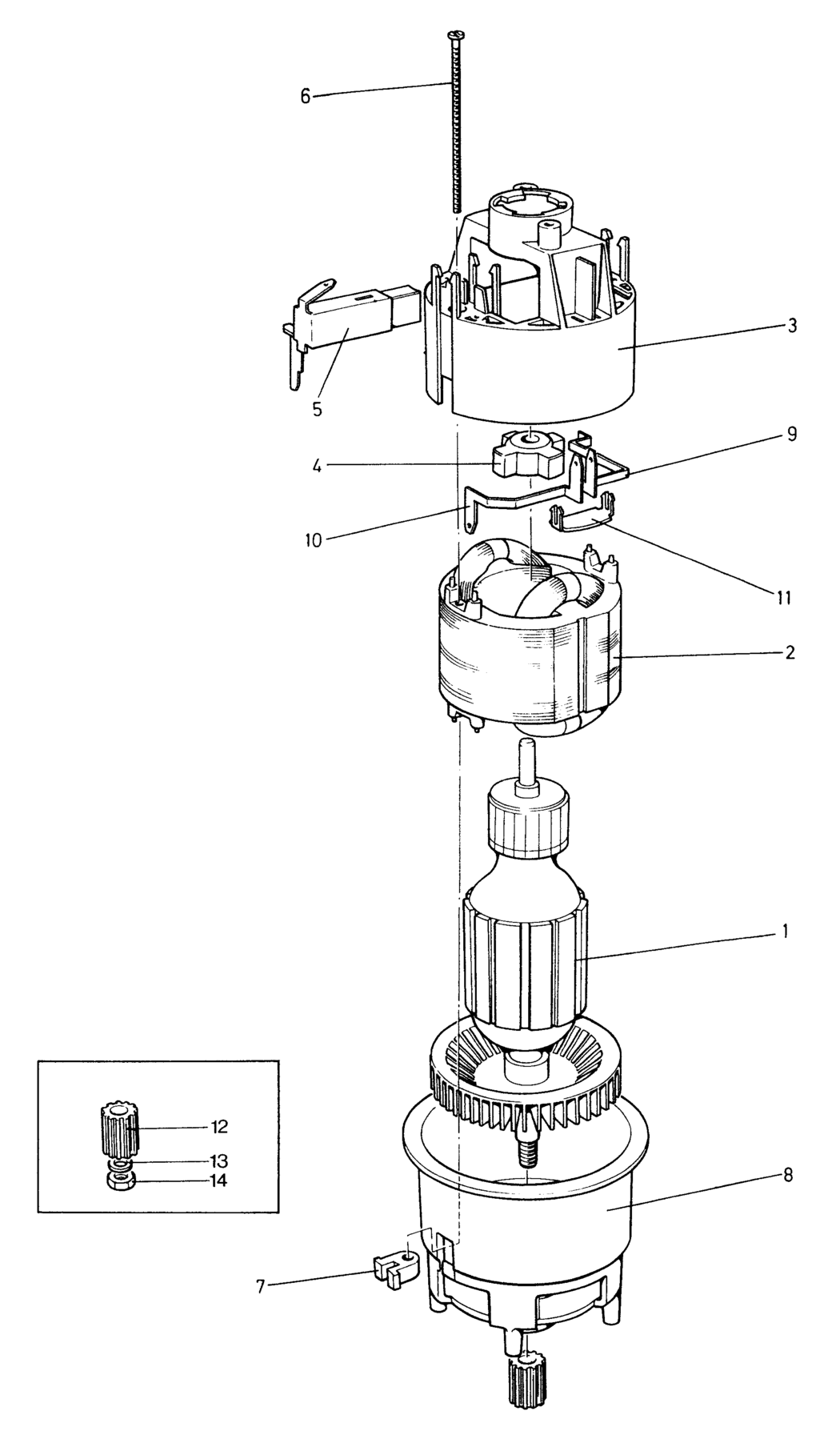 Black & Decker E73-------A Type 1 Motor Pack Spare Parts