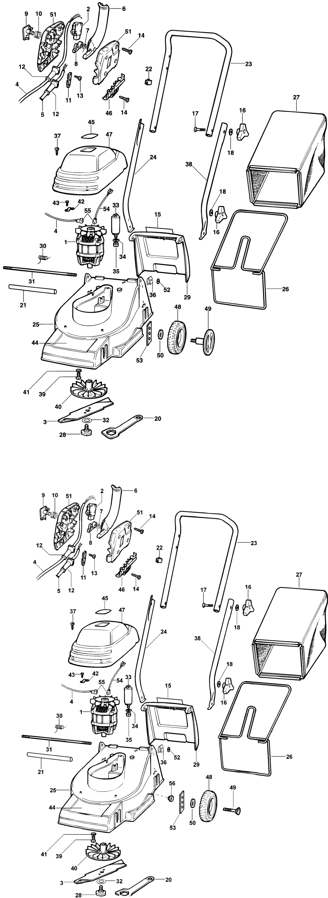 Black & Decker GR230 Type 1 Rotary Mower Spare Parts