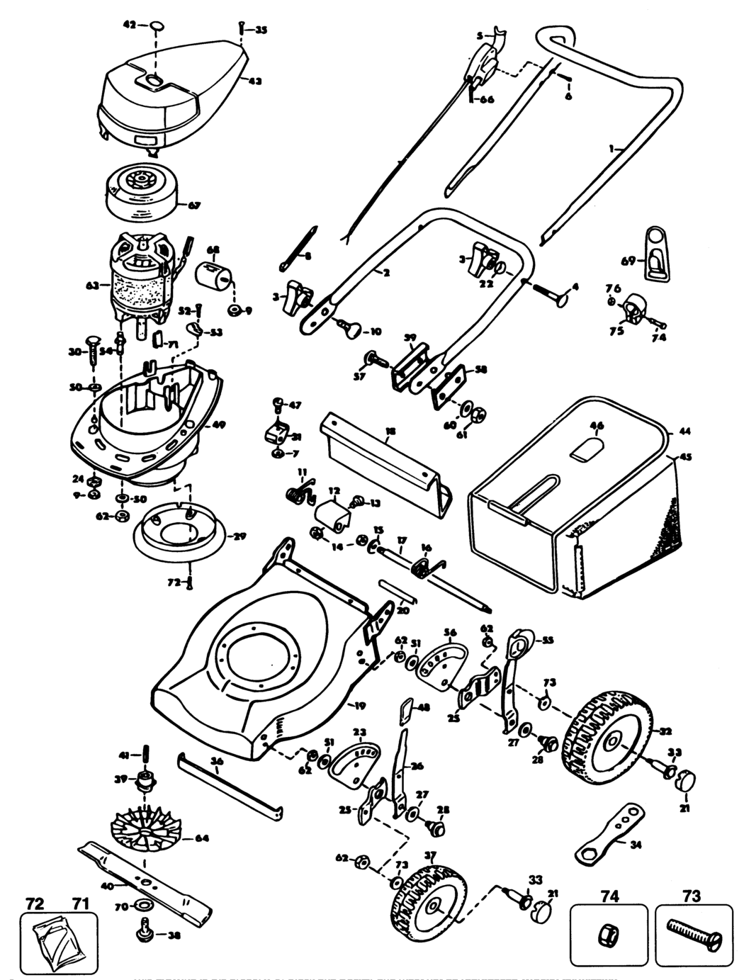 Black & Decker GR530 Type 2 Rotary Mower Spare Parts