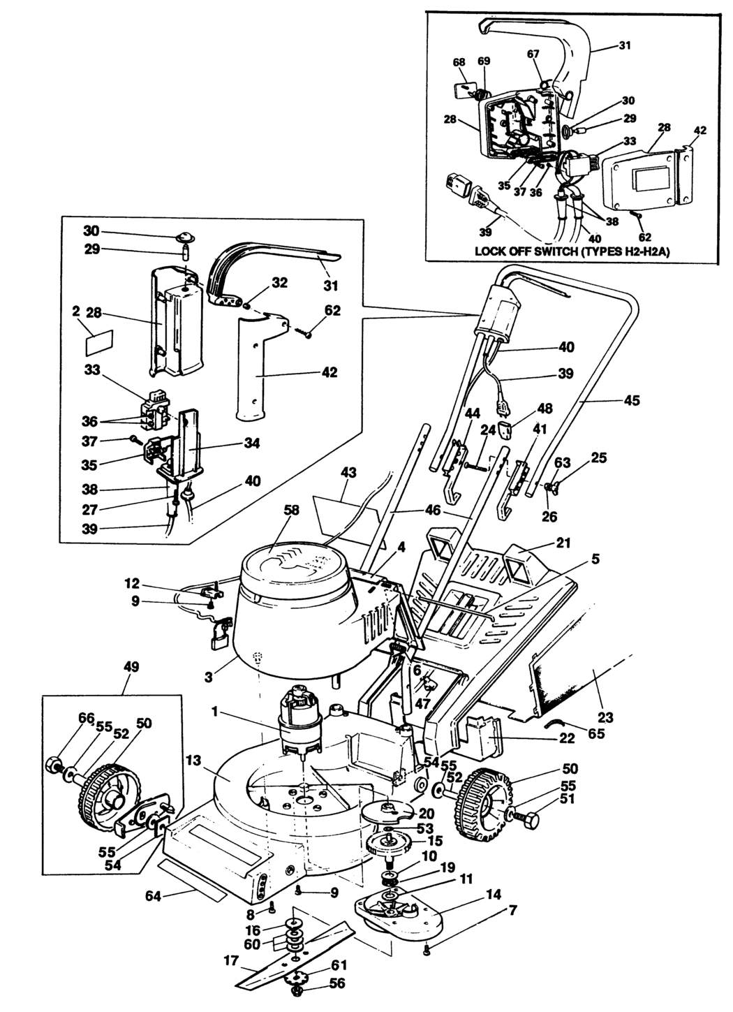 Black & Decker RM2 Type 1 Rotary Mower Spare Parts