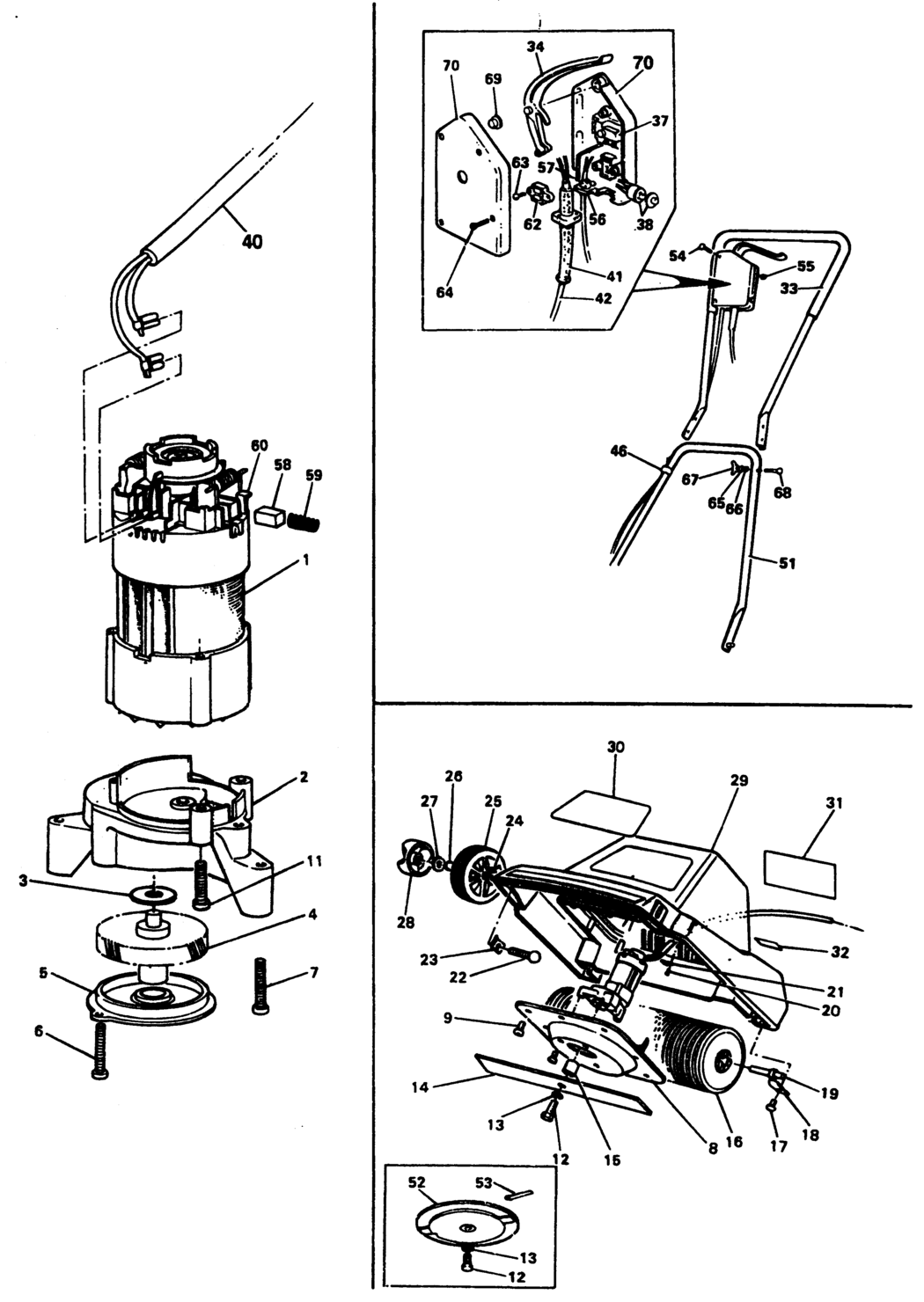 Black & Decker RS1E Type 1 Rotary Mower Spare Parts