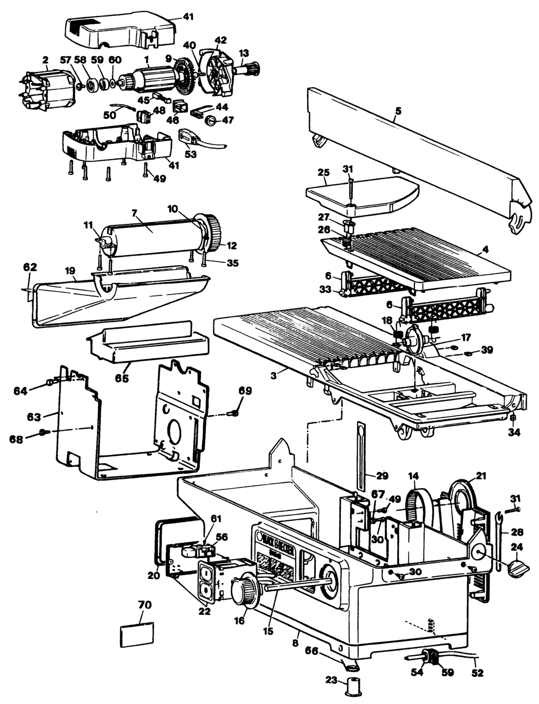 Black & Decker DN840 Type 1 Bench Planer Spare Parts
