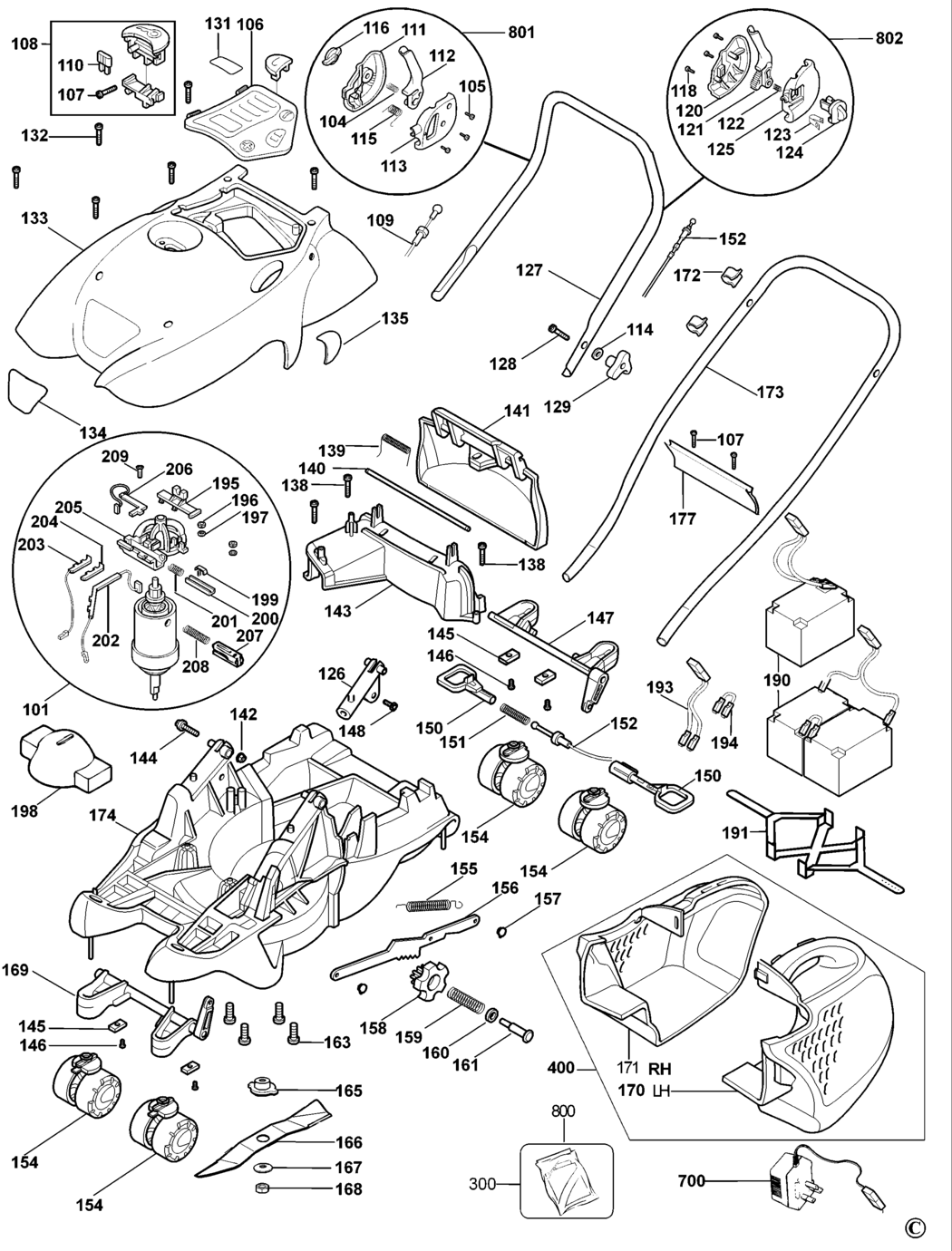 Black & Decker GFC1234 Type 1 4x4 Mower Spare Parts
